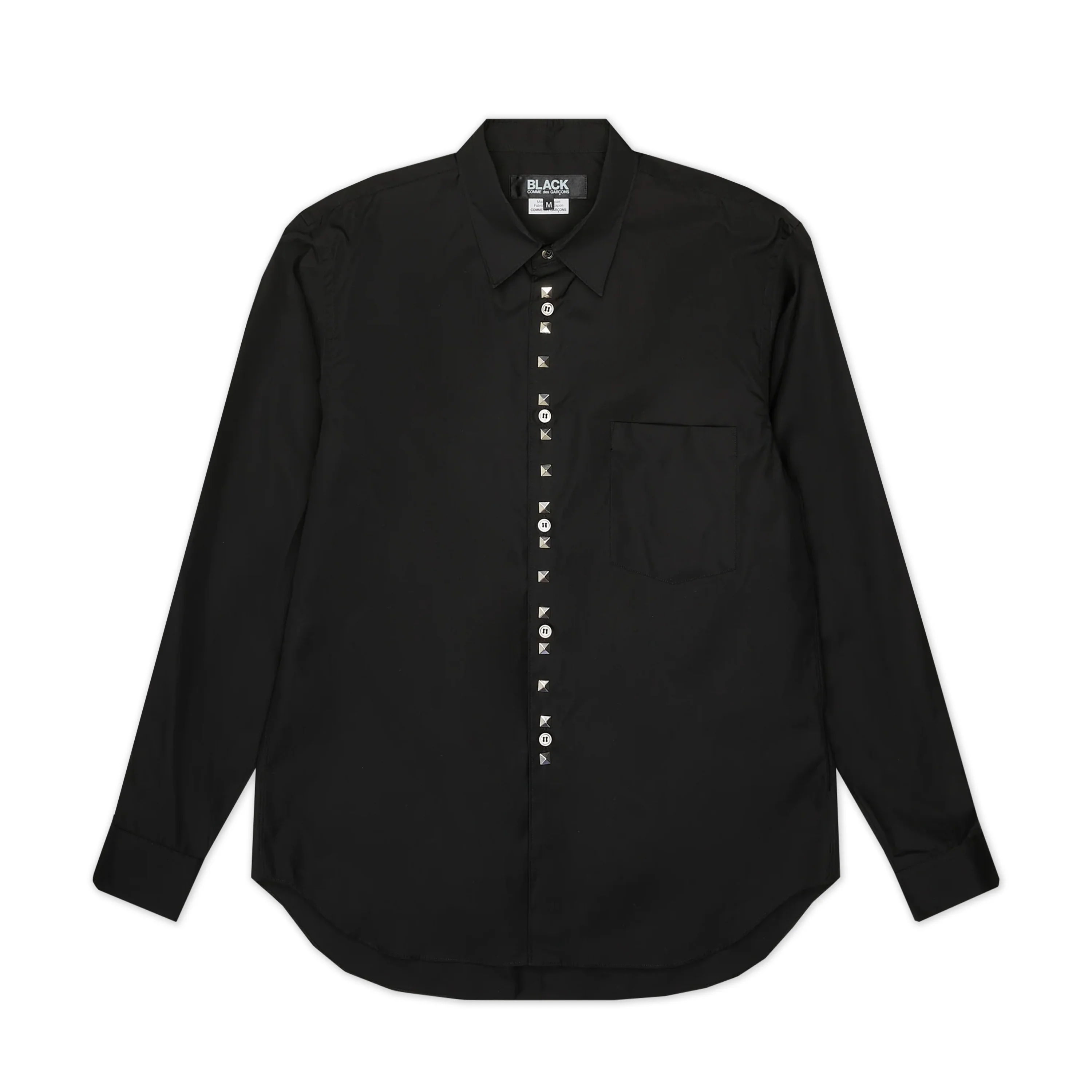 Black Cotton Stud Shirt