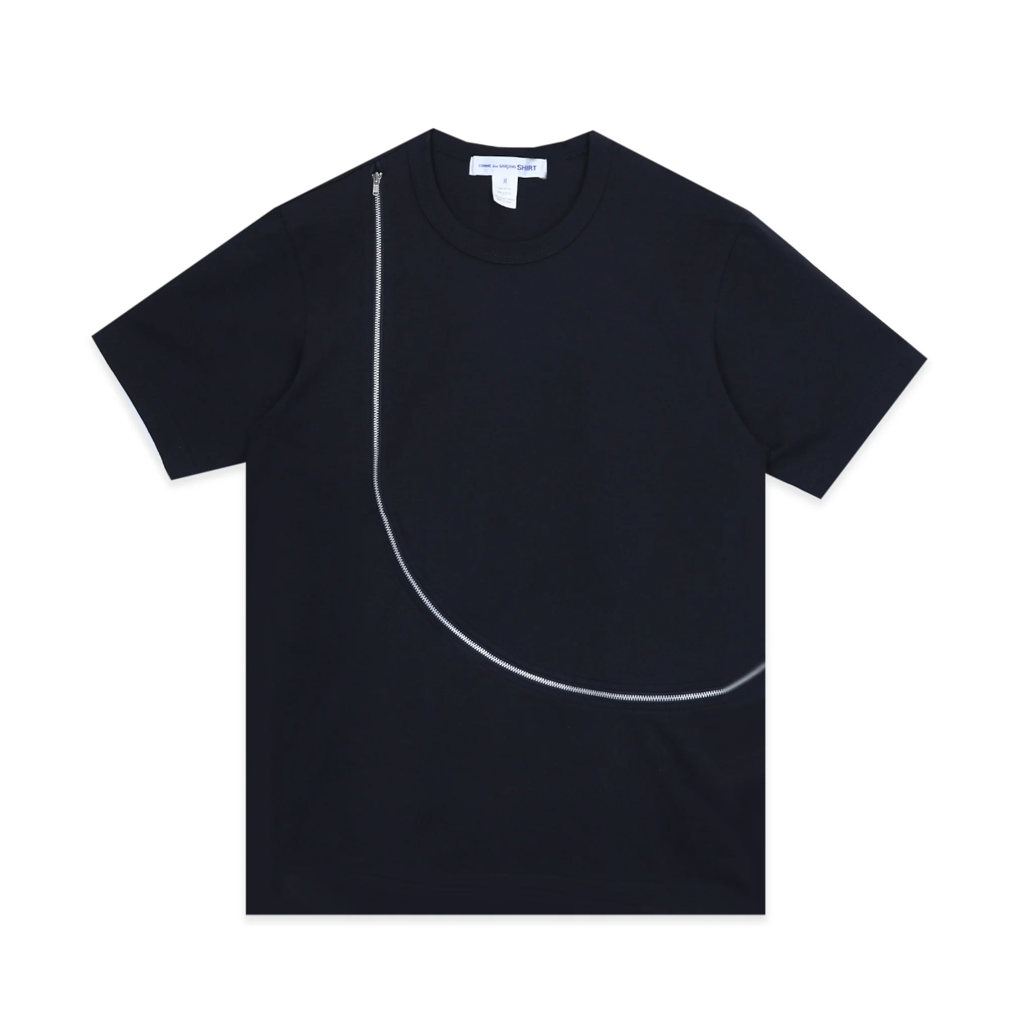 Black Curve Zip T-Shirt