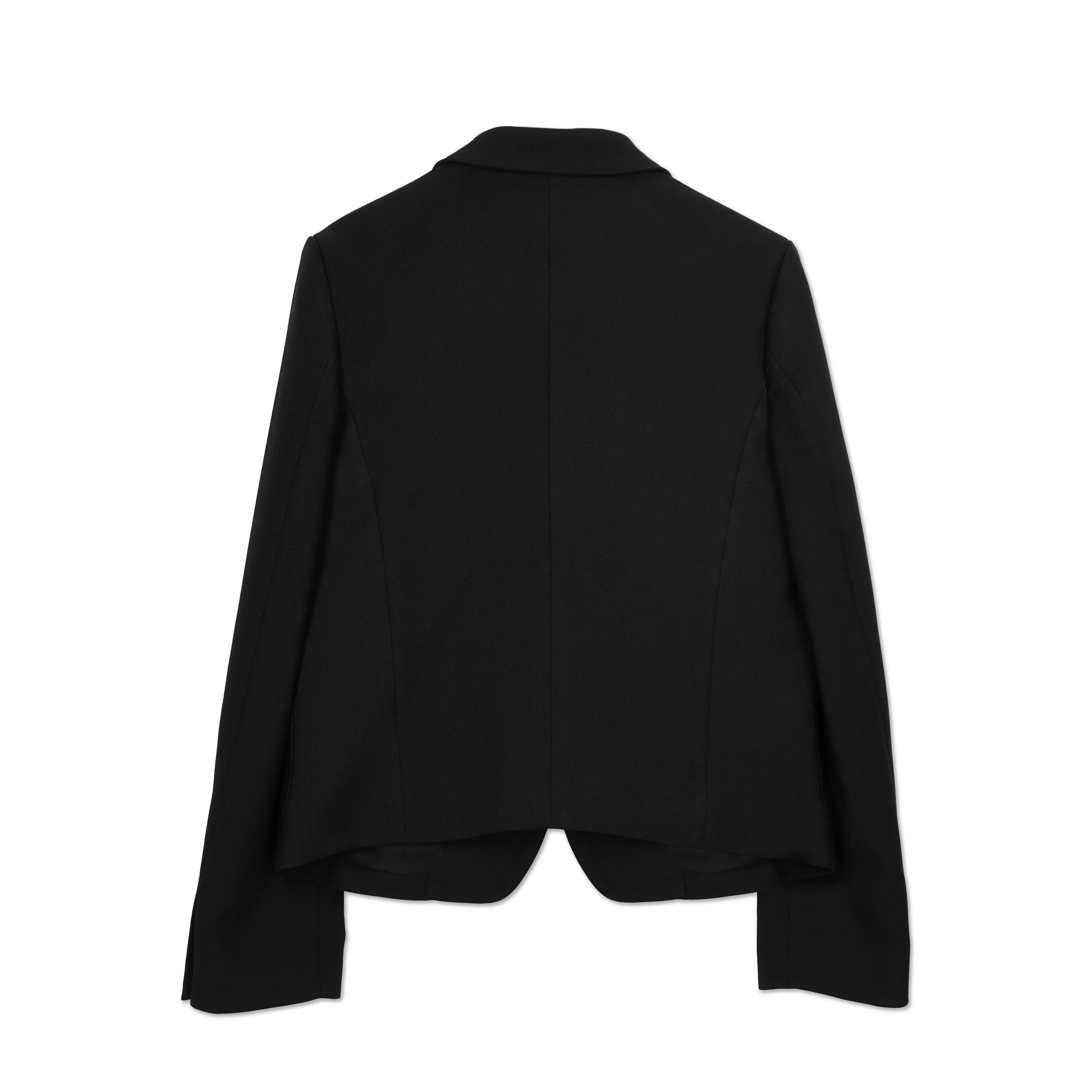 Black Front Frill Trim Jacket - Image 2