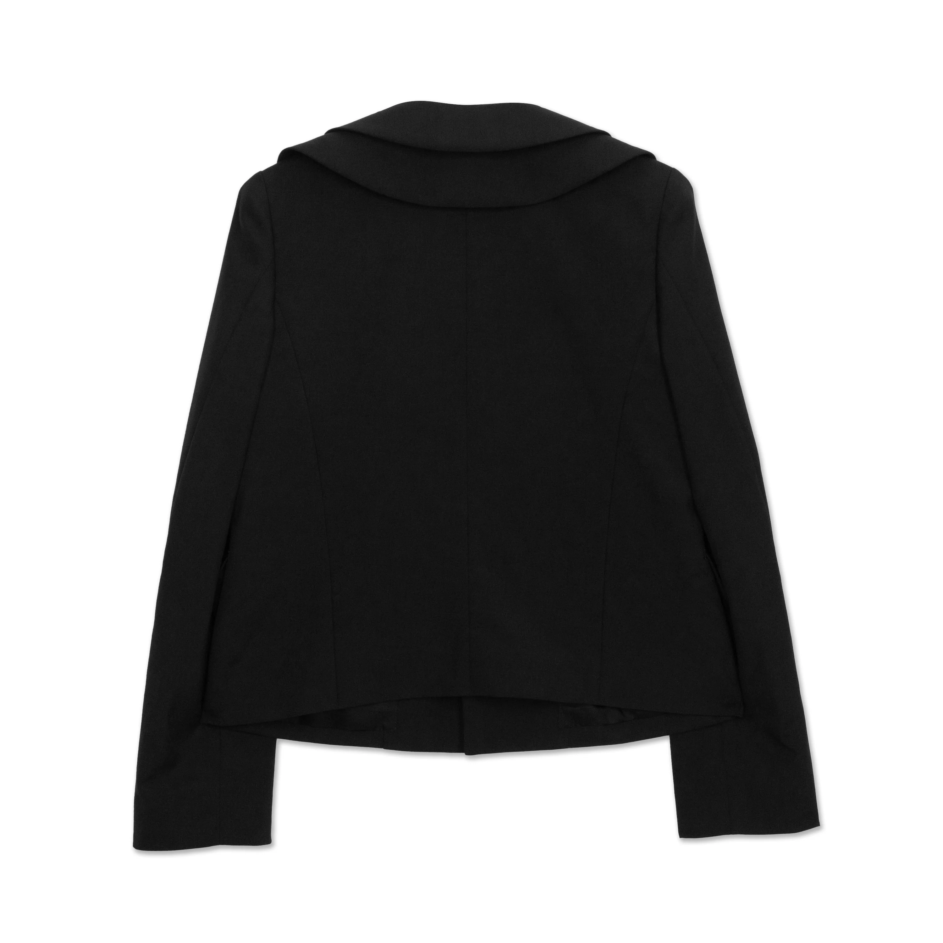 Black Gabardine Double Collar Jacket - Image 2