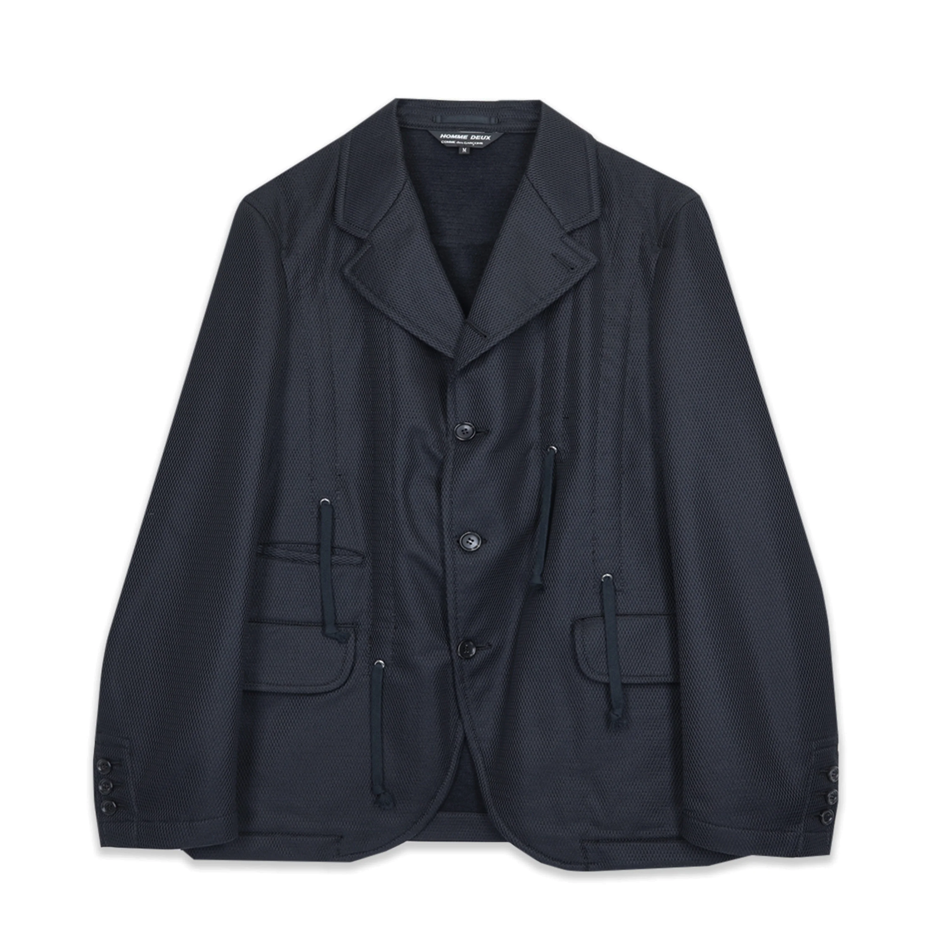 Black Mesh Drawstring Jacket