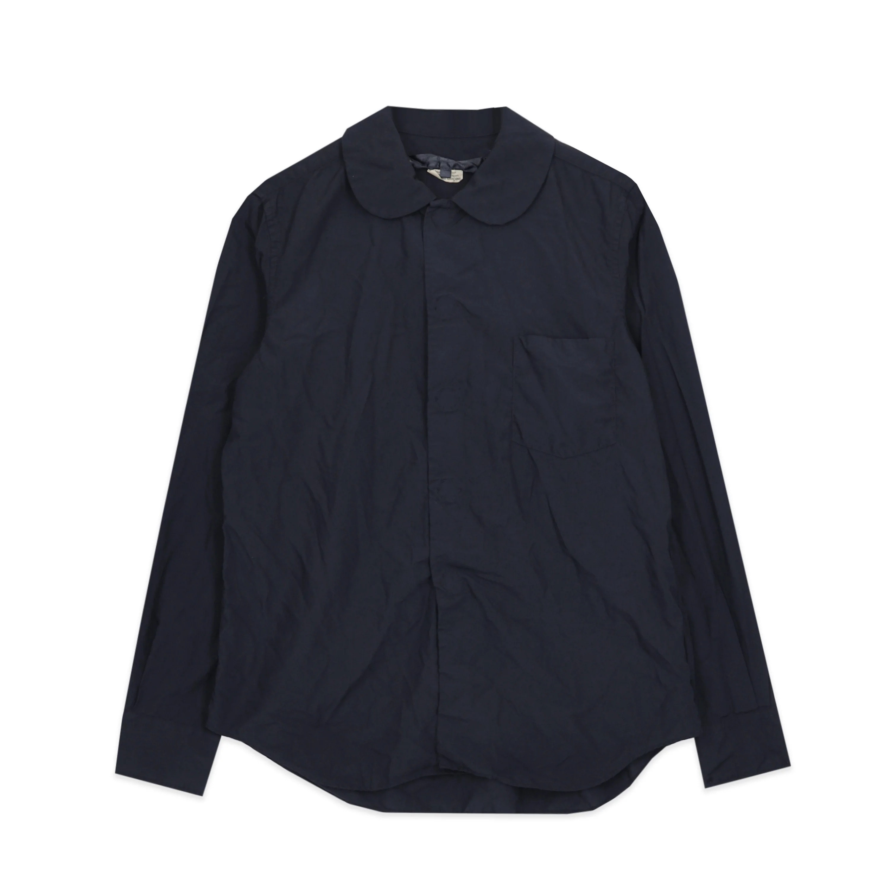 Black Peter Pan Stud Button Blouse