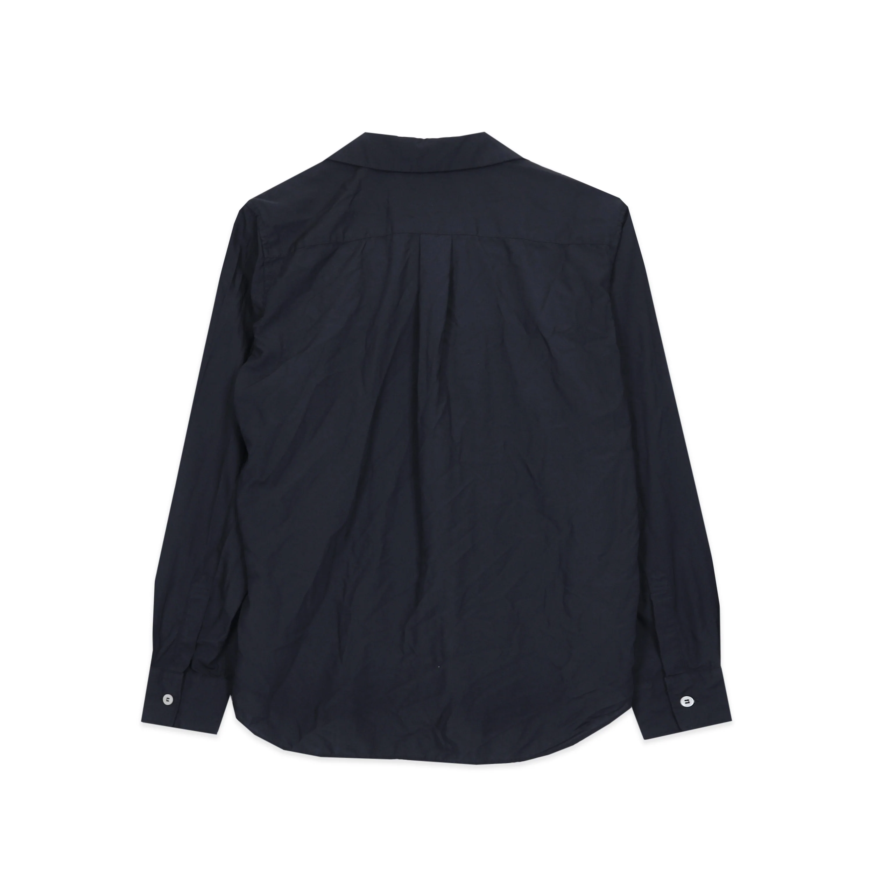Black Peter Pan Stud Button Blouse - Image 2