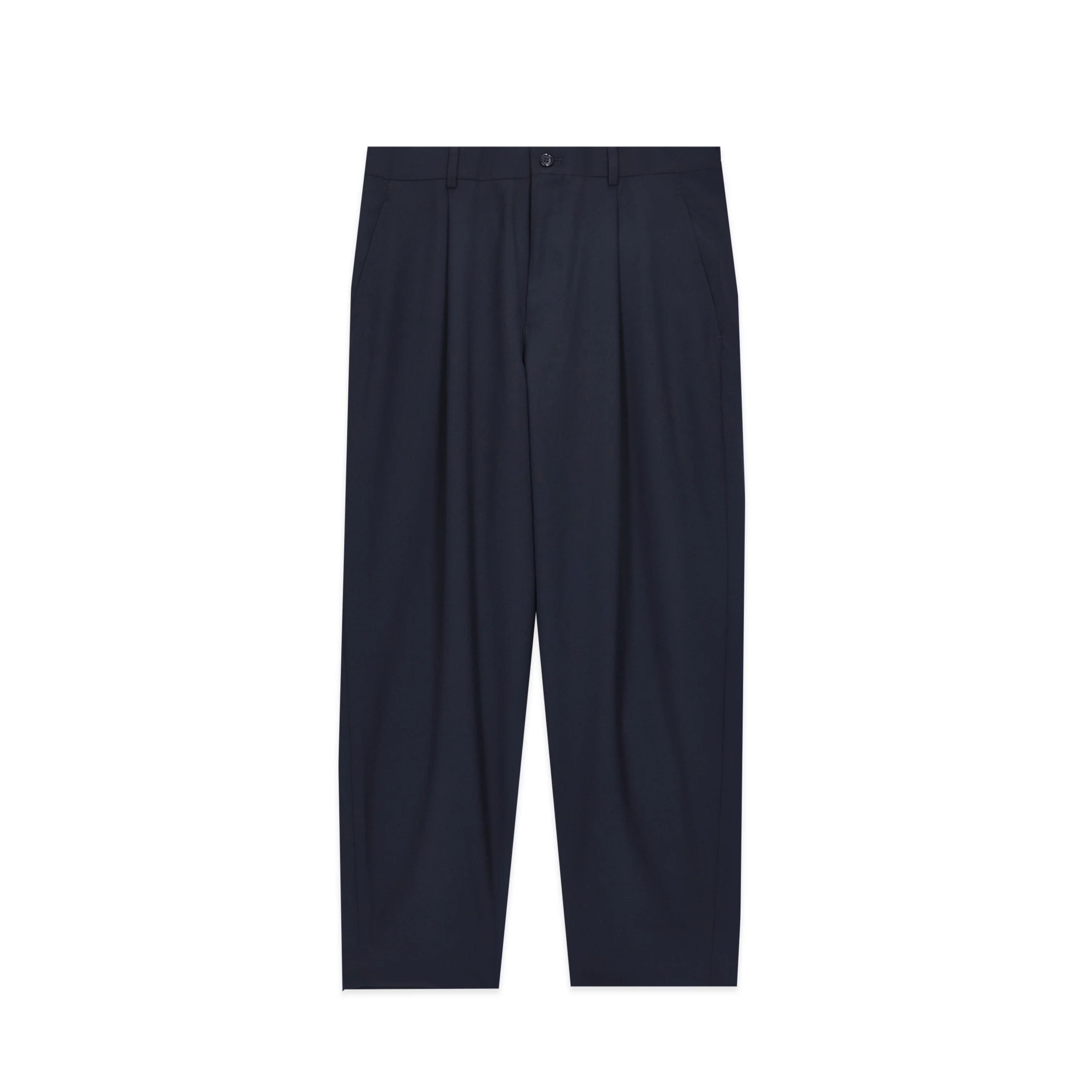 Black Pleated Tapered Leg Pant