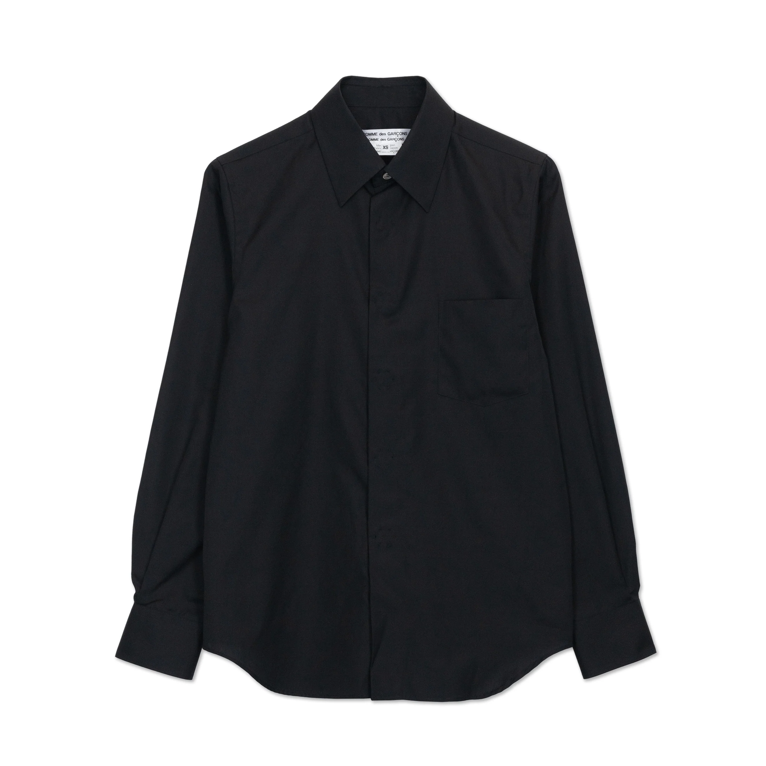 Black Point Collar Press Stud Shirt