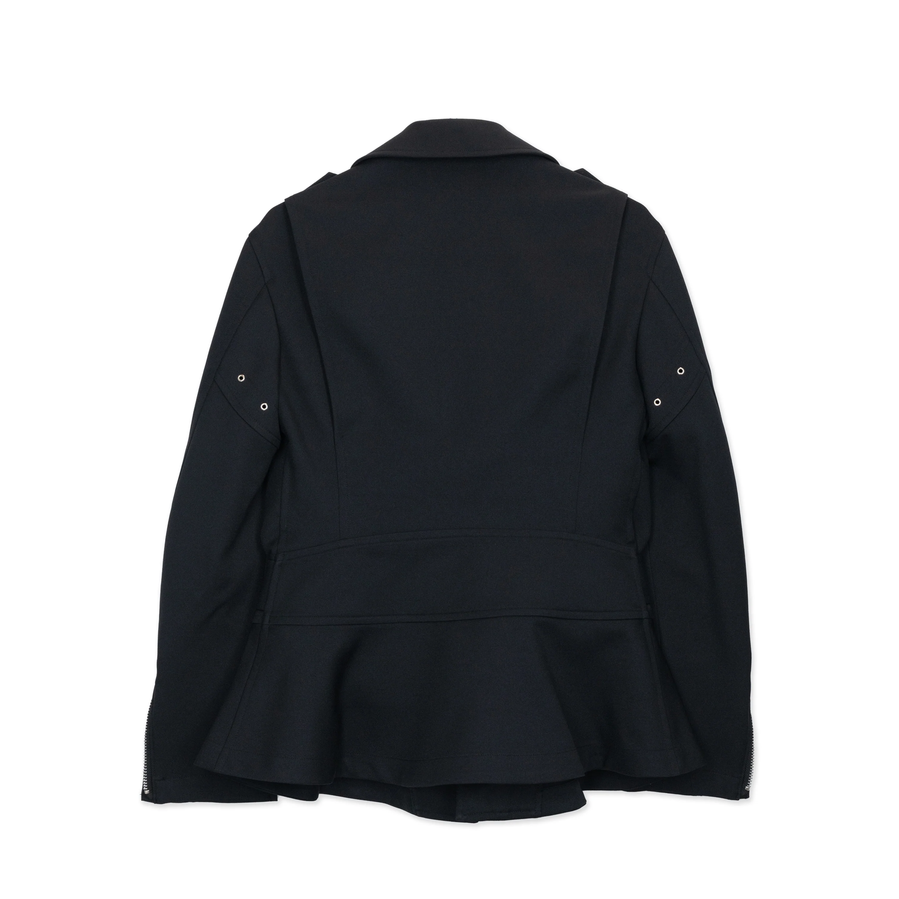Black Polyester Biker Jacket - Image 2