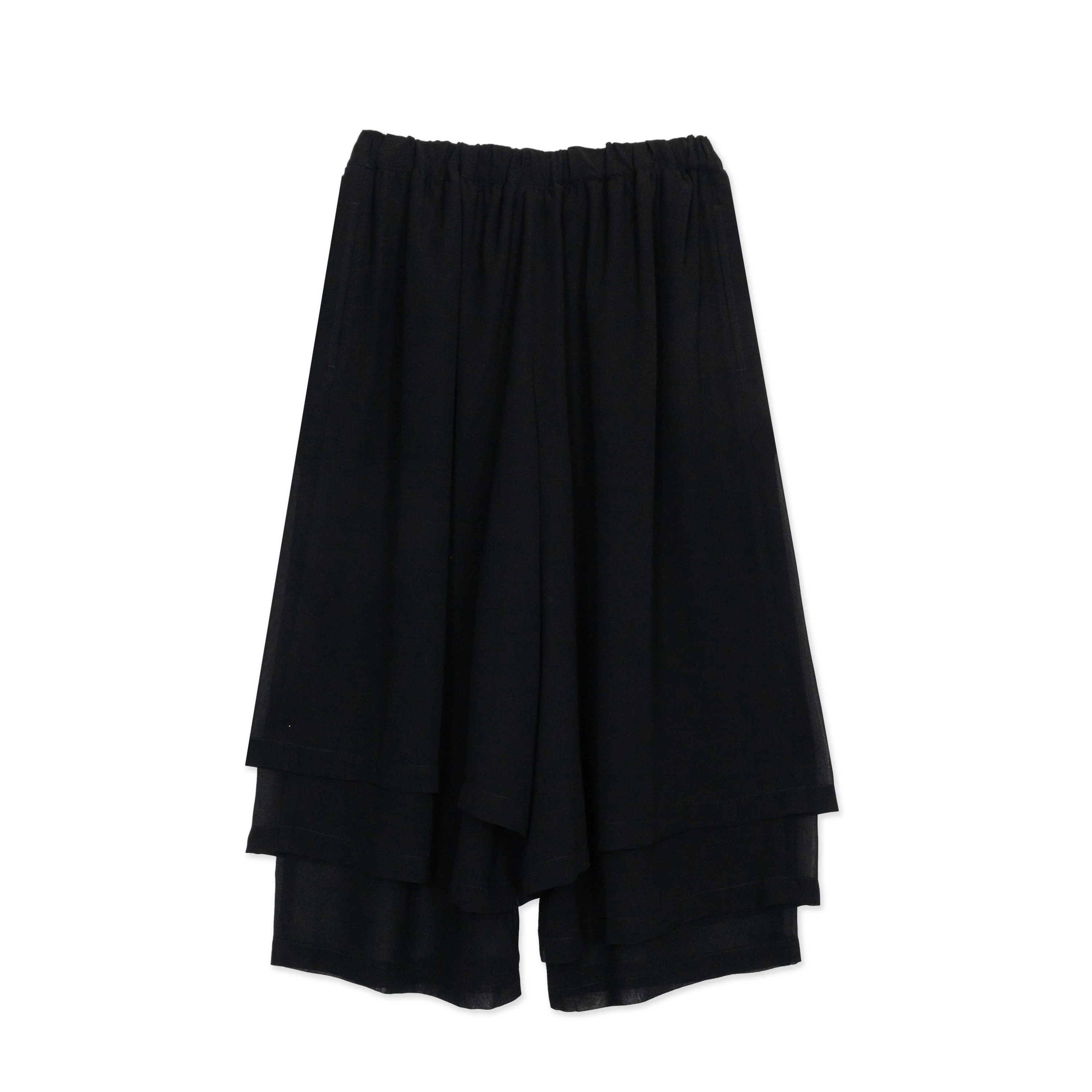 Black Polyester Georgette Layered Pant