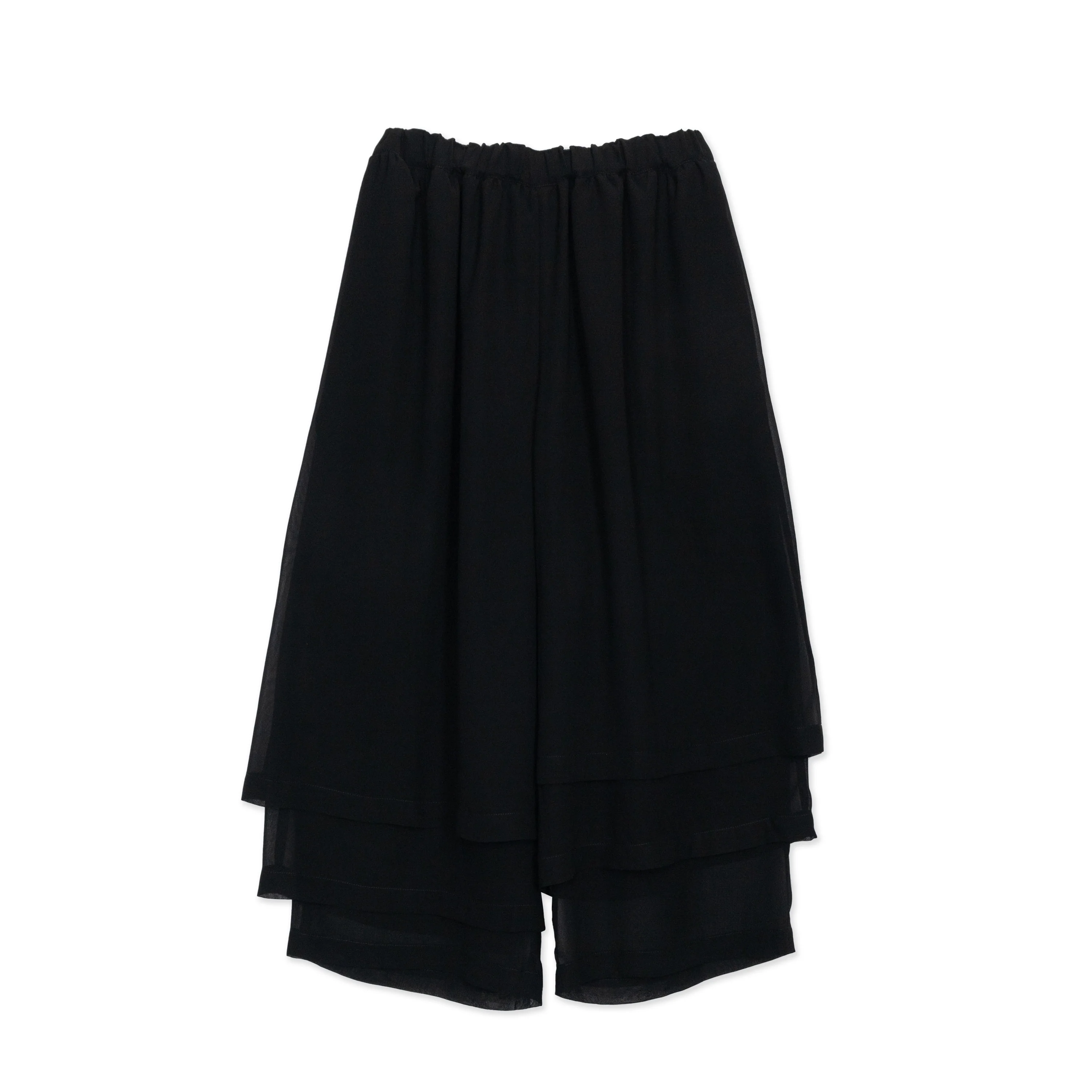 Black Polyester Georgette Layered Pant - Image 2