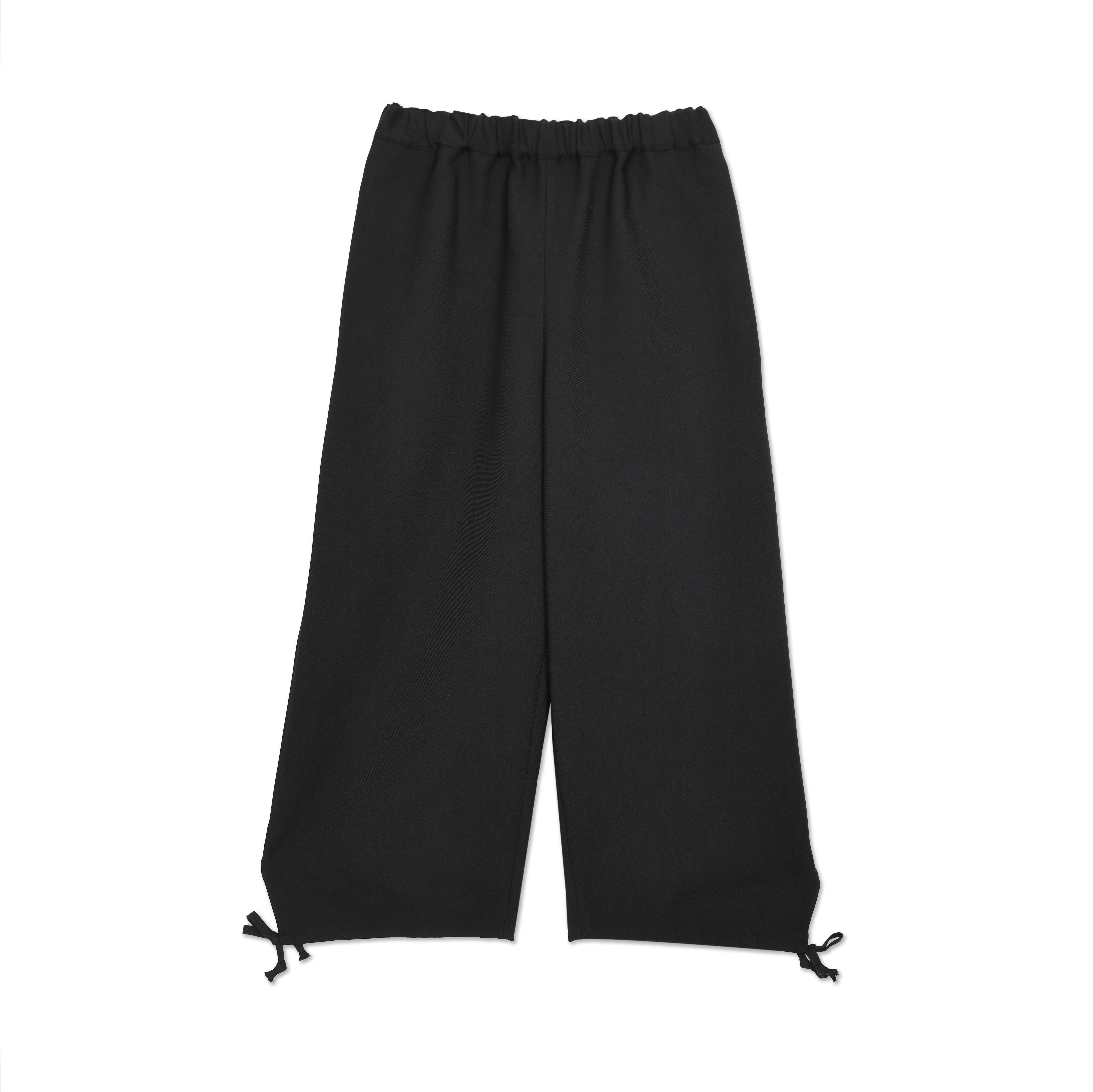 Black Twill Tie Cuff Pants