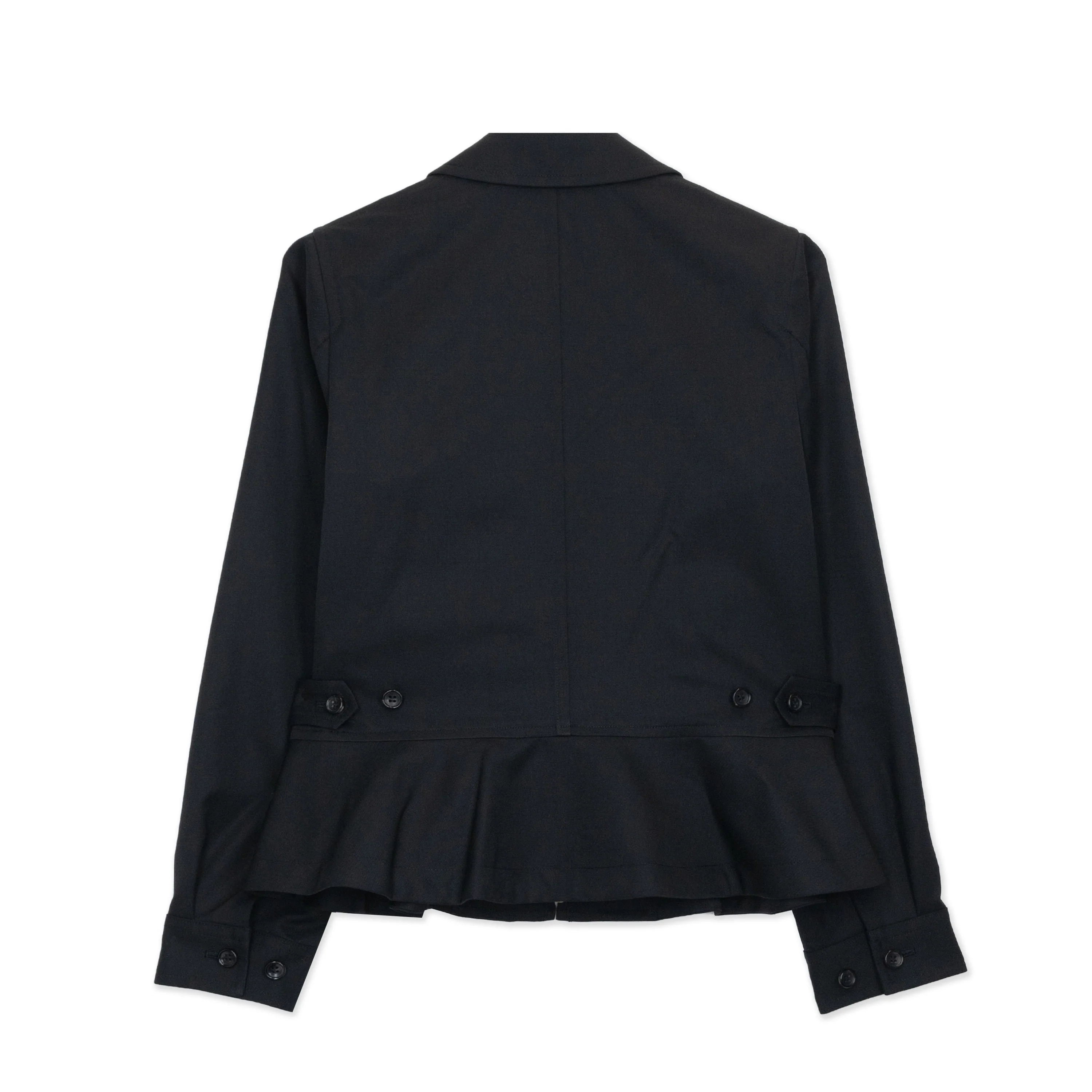 Black Wool Polyester Zip-Up Jacket - Image 2