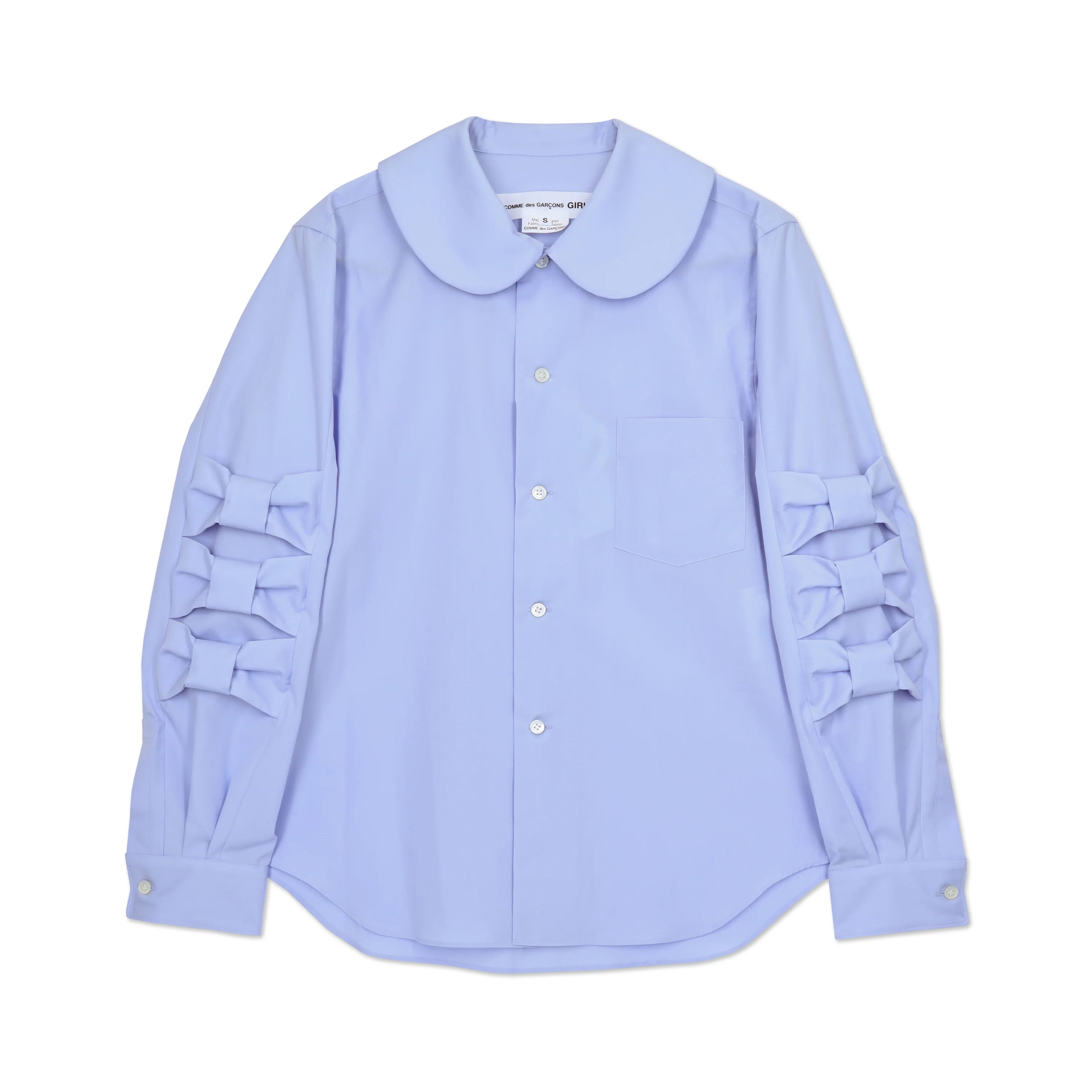 Blue Bow Sleeve Blouse