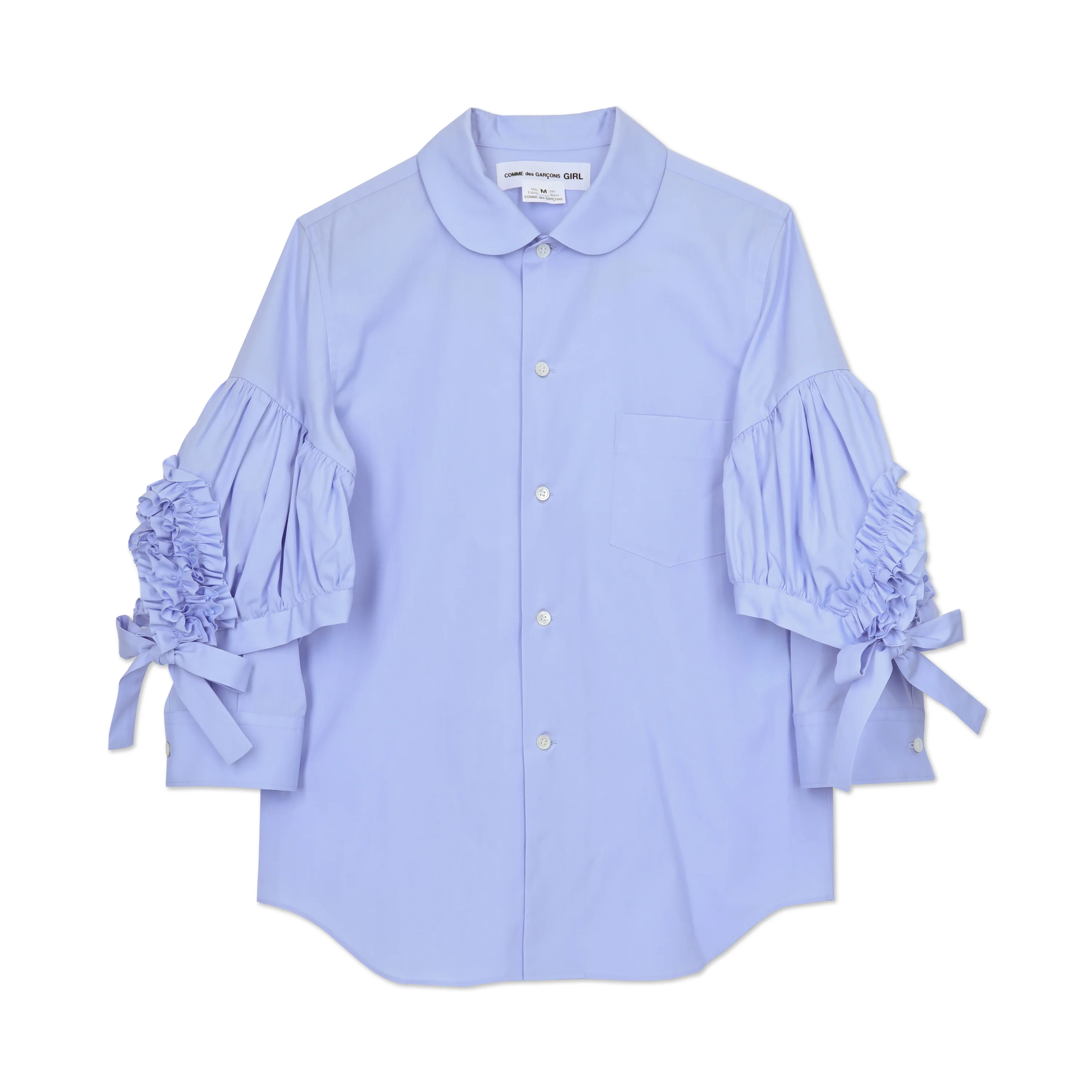 Blue Frill Sleeve Overlay Blouse