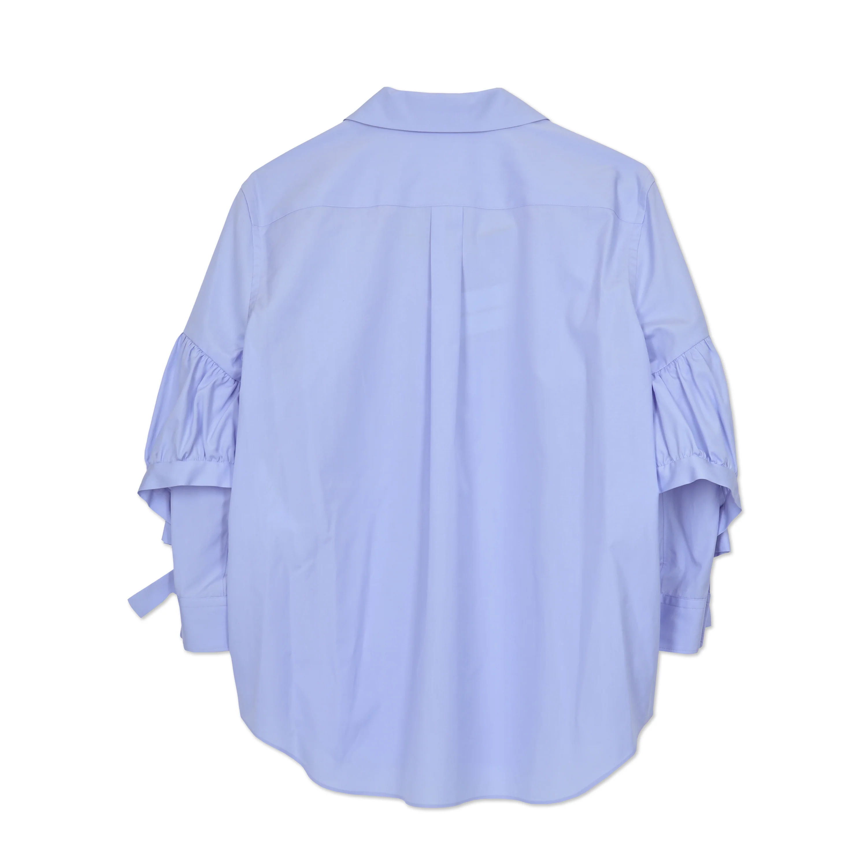 Blue Frill Sleeve Overlay Blouse - Image 2