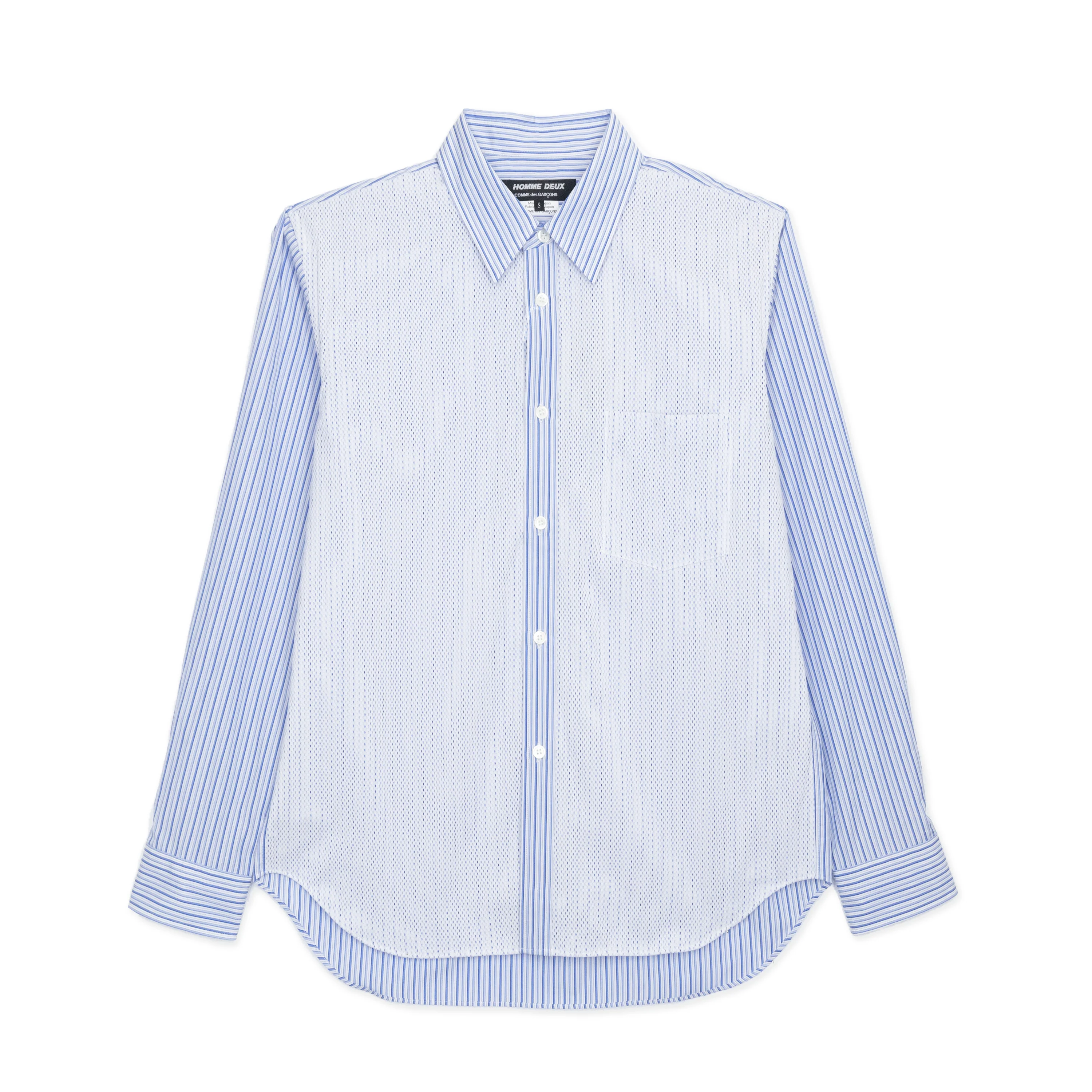 Blue Stripe x Mesh Shirt