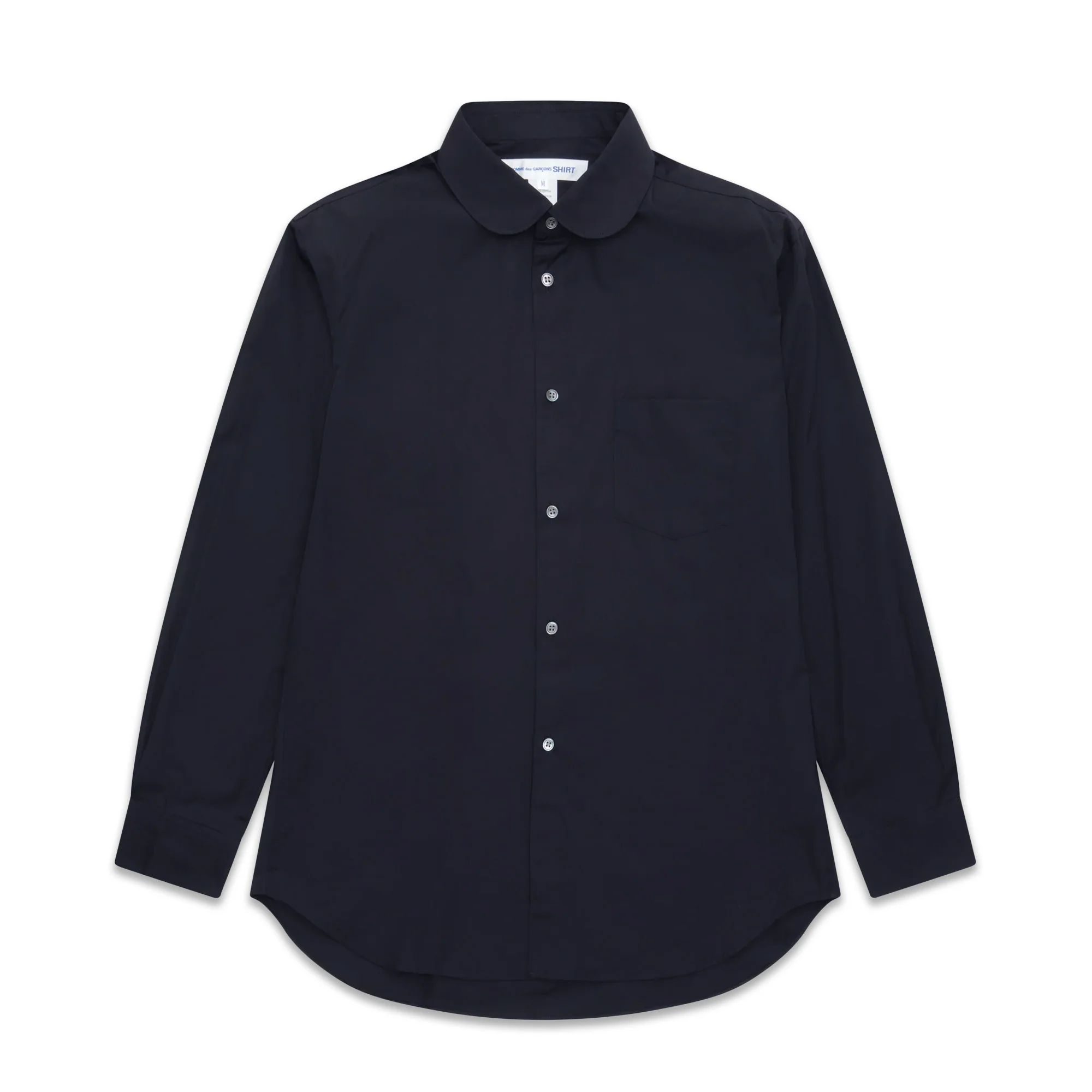 SHIRT FOREVER Cotton Peter Pan Collar Shirt Navy