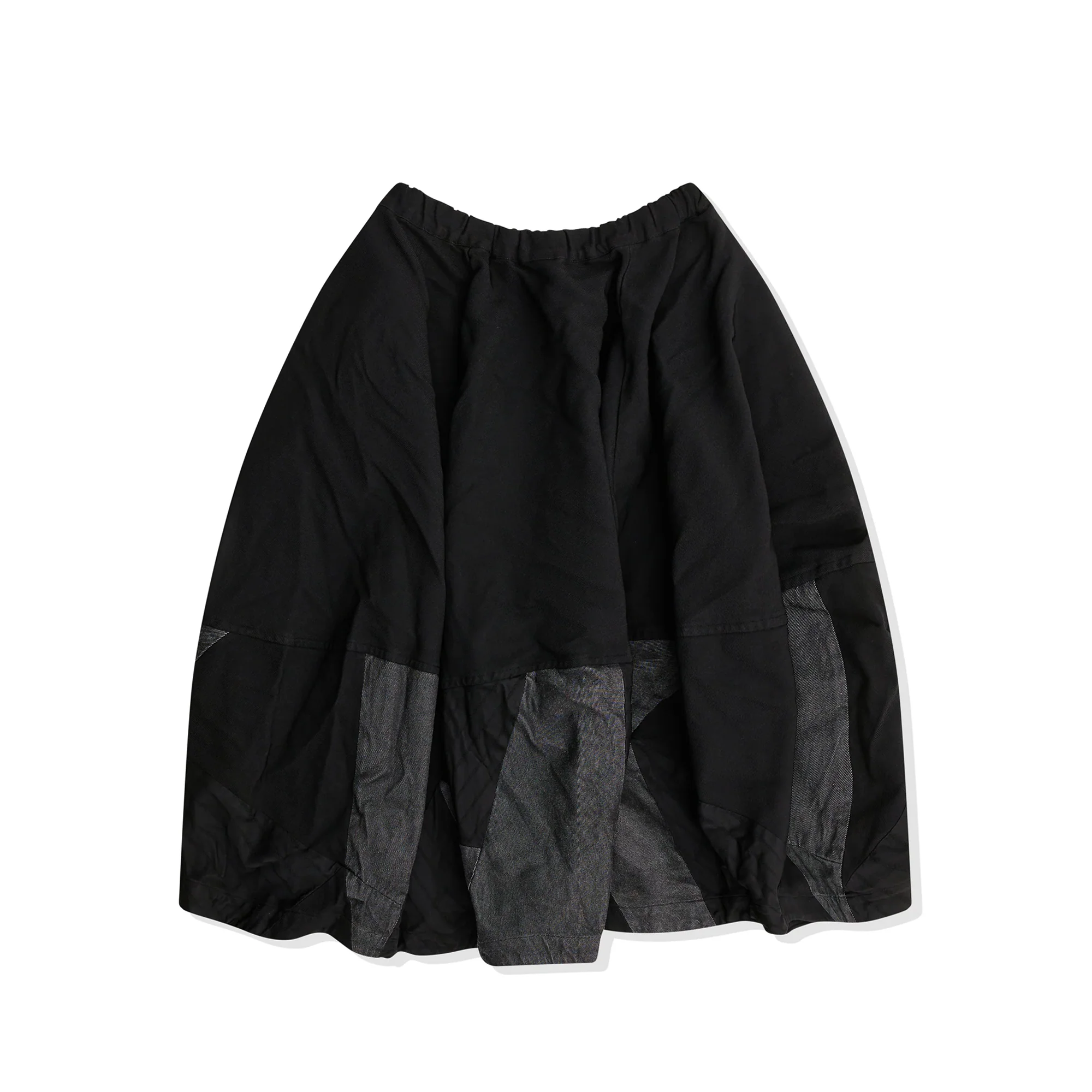 Polyester Black and Grey Patchwork Skirt - Image 2