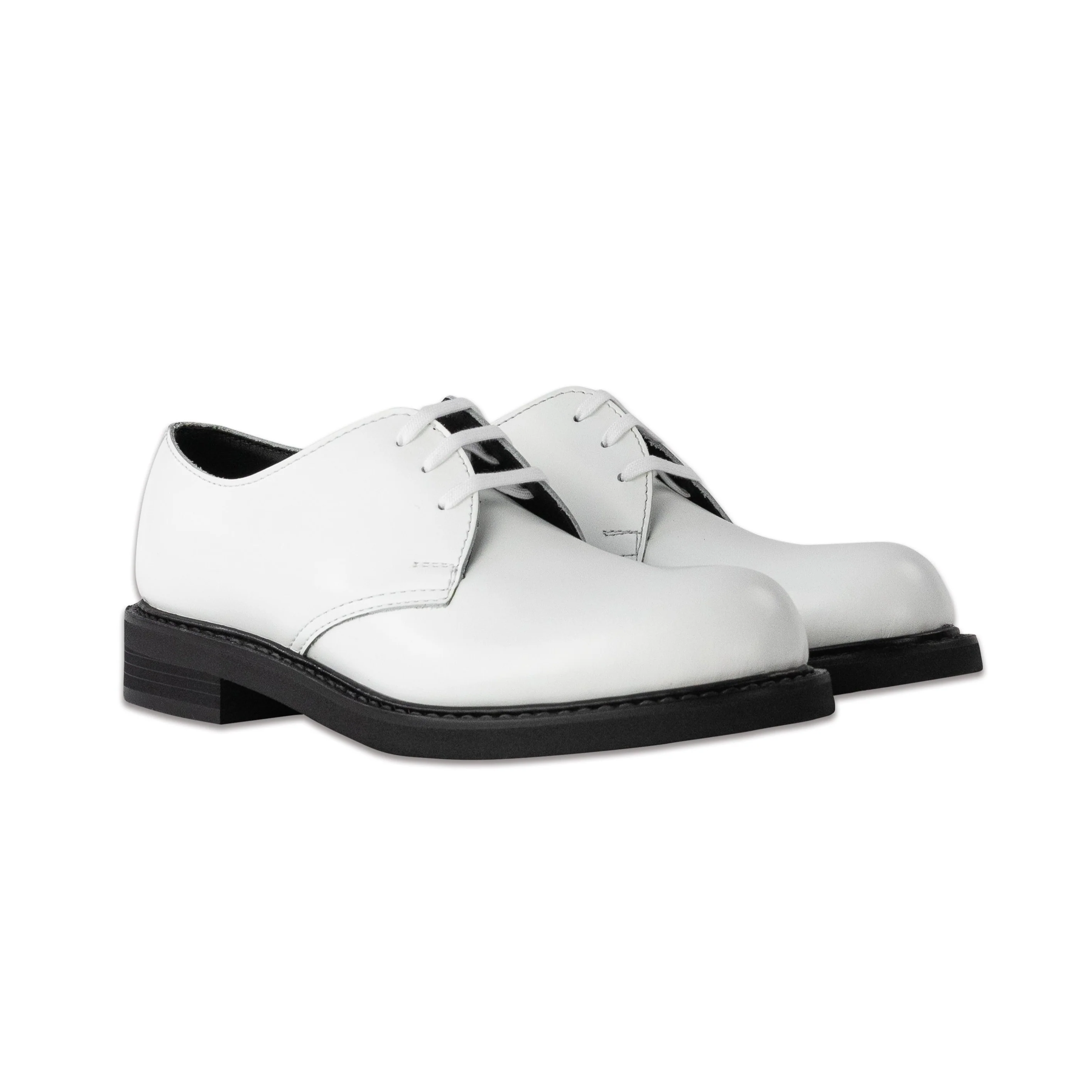 White Goodyear Leather Lace-Up Shoes - Image 2