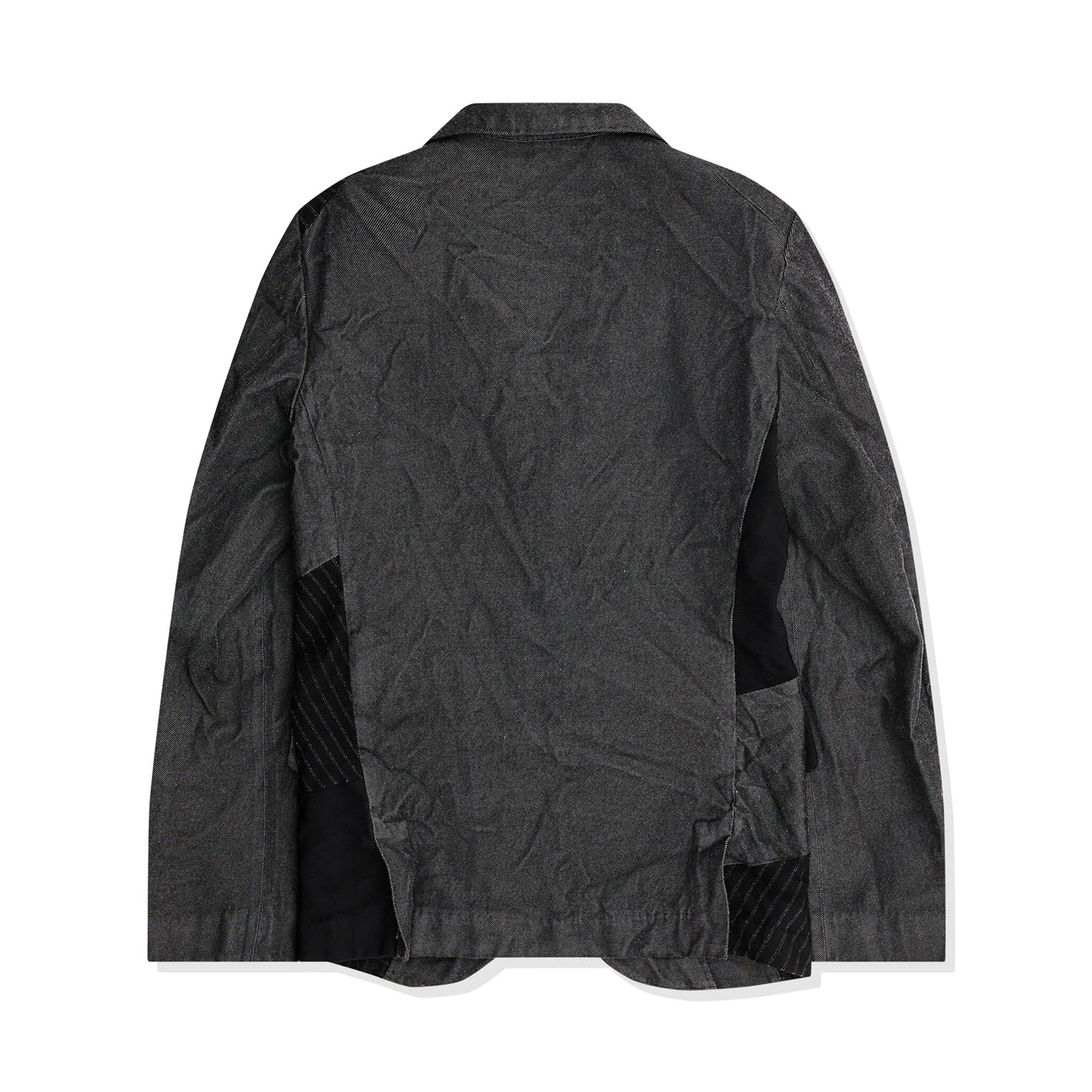 Grey and Black Polyester Patchwork Jacket - Image 2