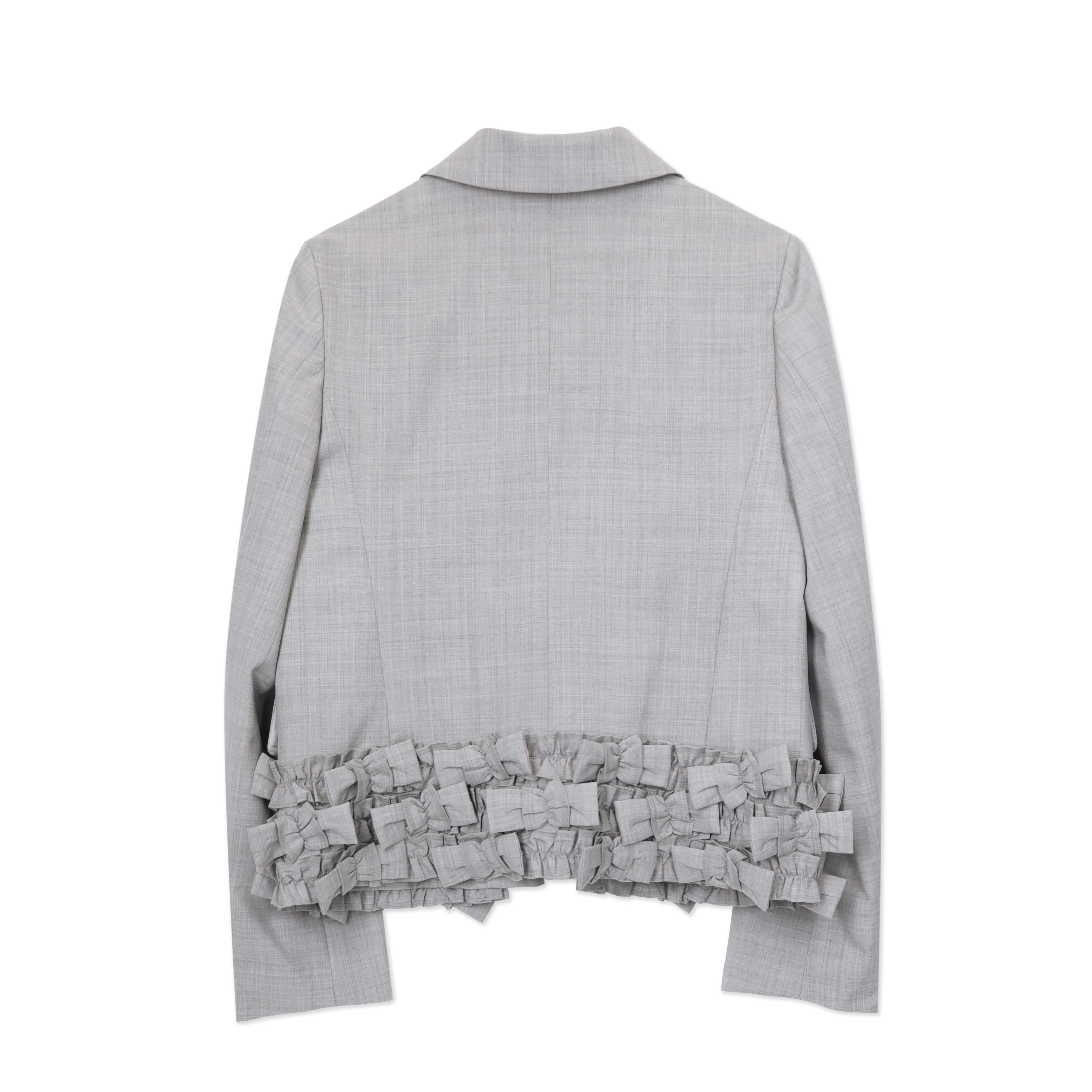 Grey/Pink Peter Pan Bow Hem Jacket - Image 2