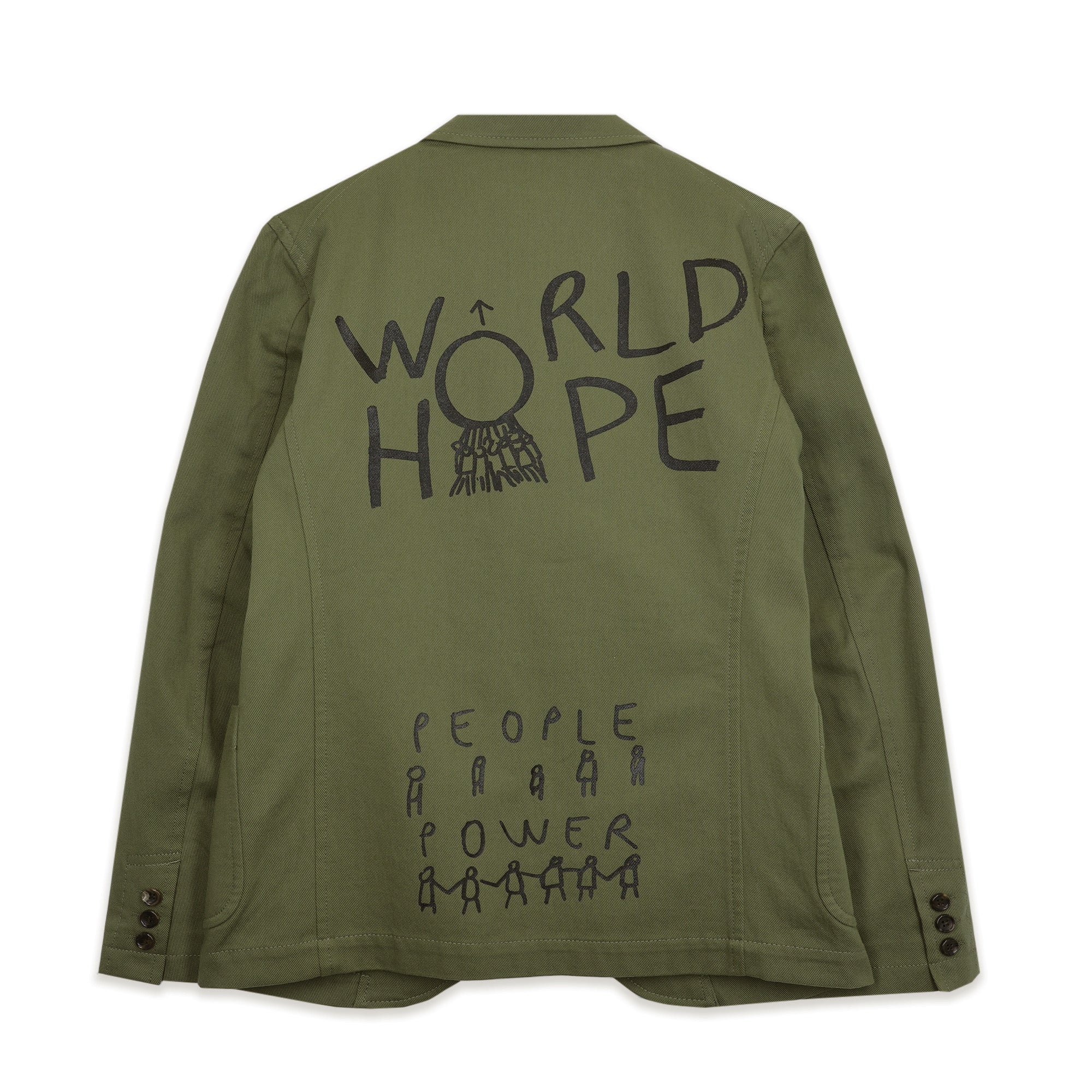 Khaki Cotton Message Jacket - Image 2