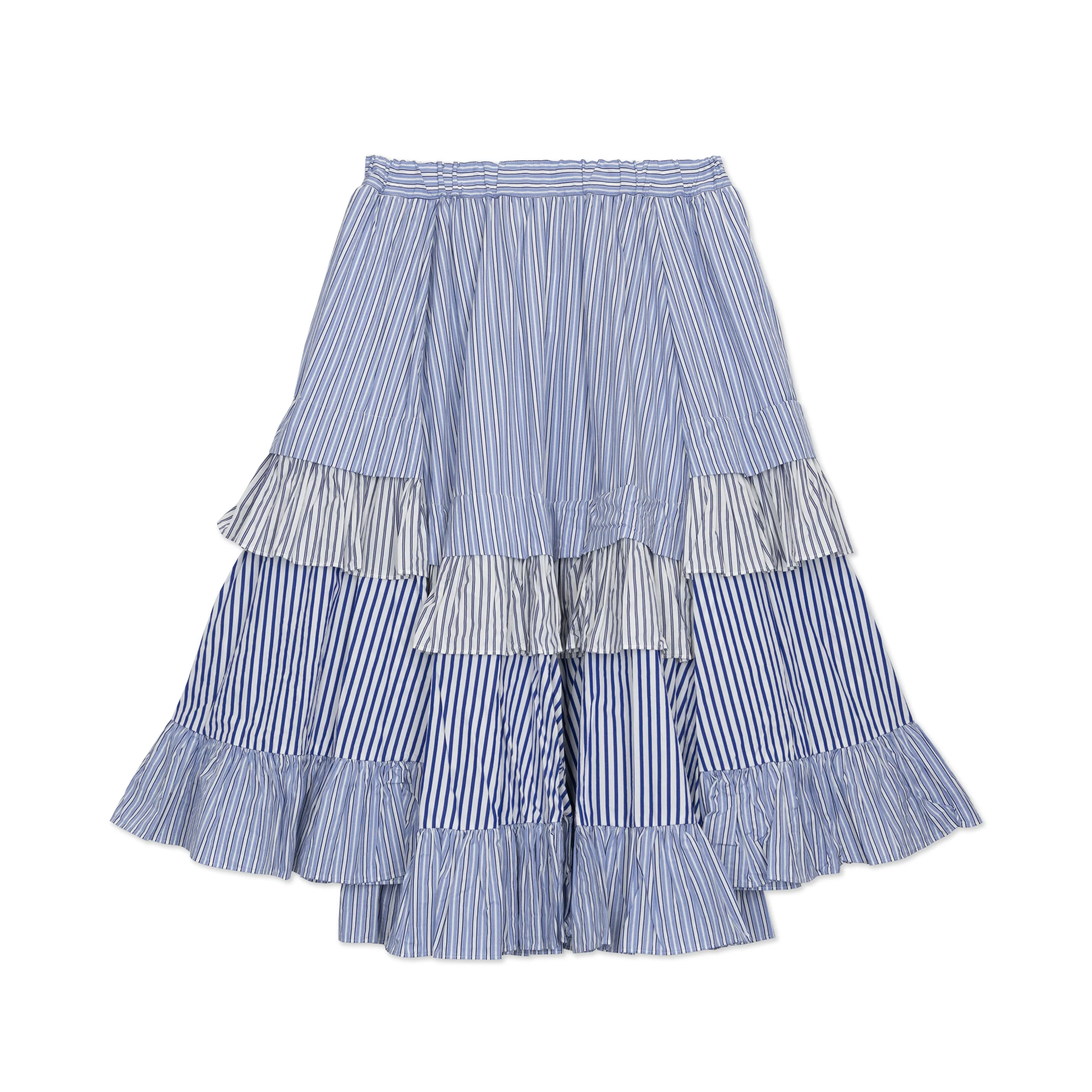 Multi-Striped Frill Skirt