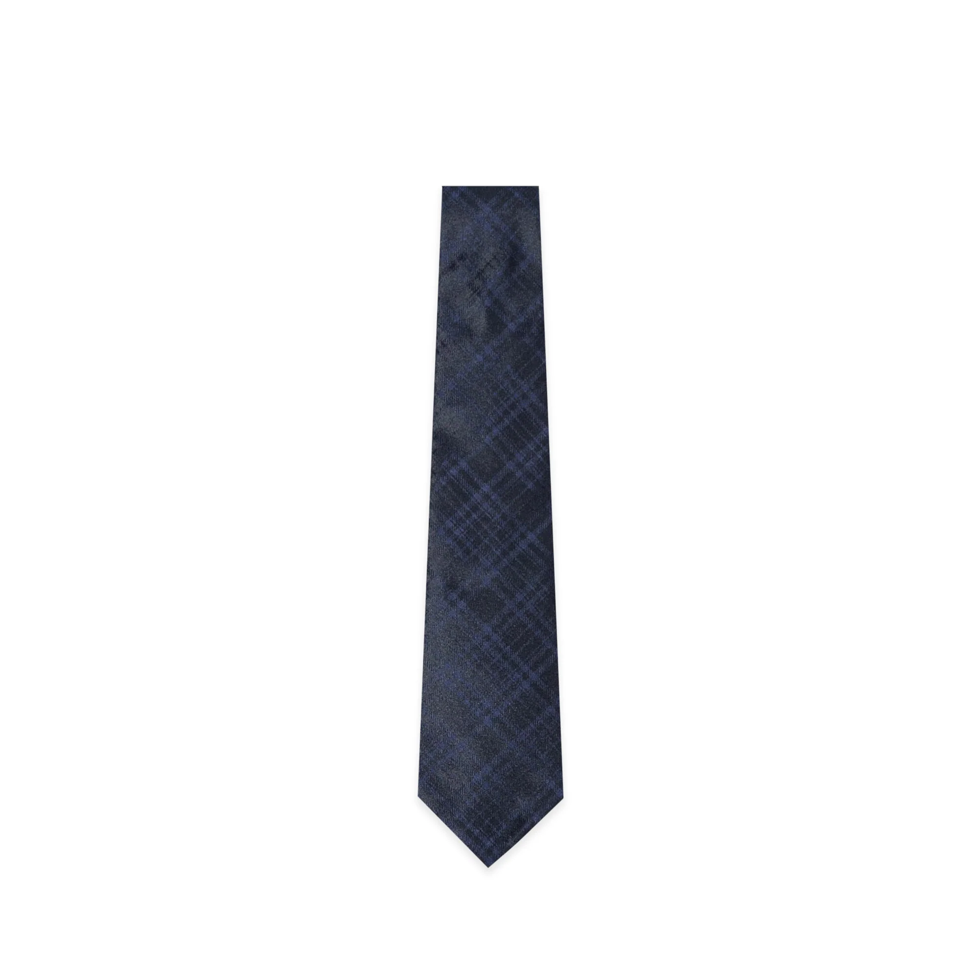 Navy Diagonal Check Pattern Tie