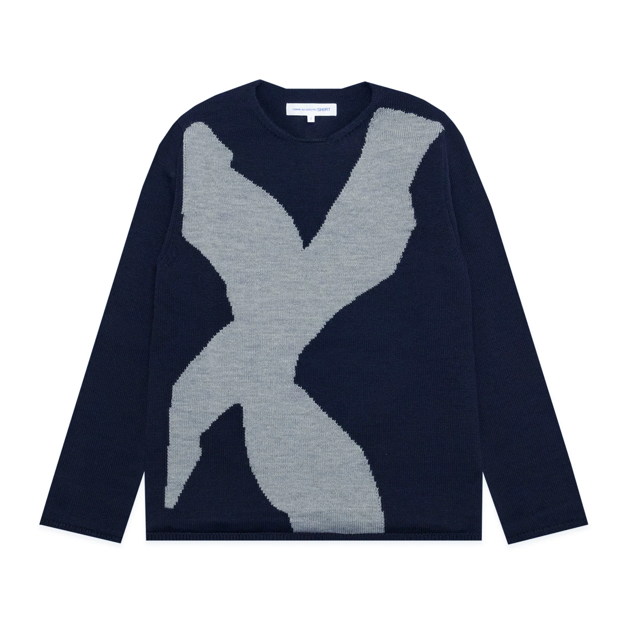 Navy/Grey Cross Graphic Knit