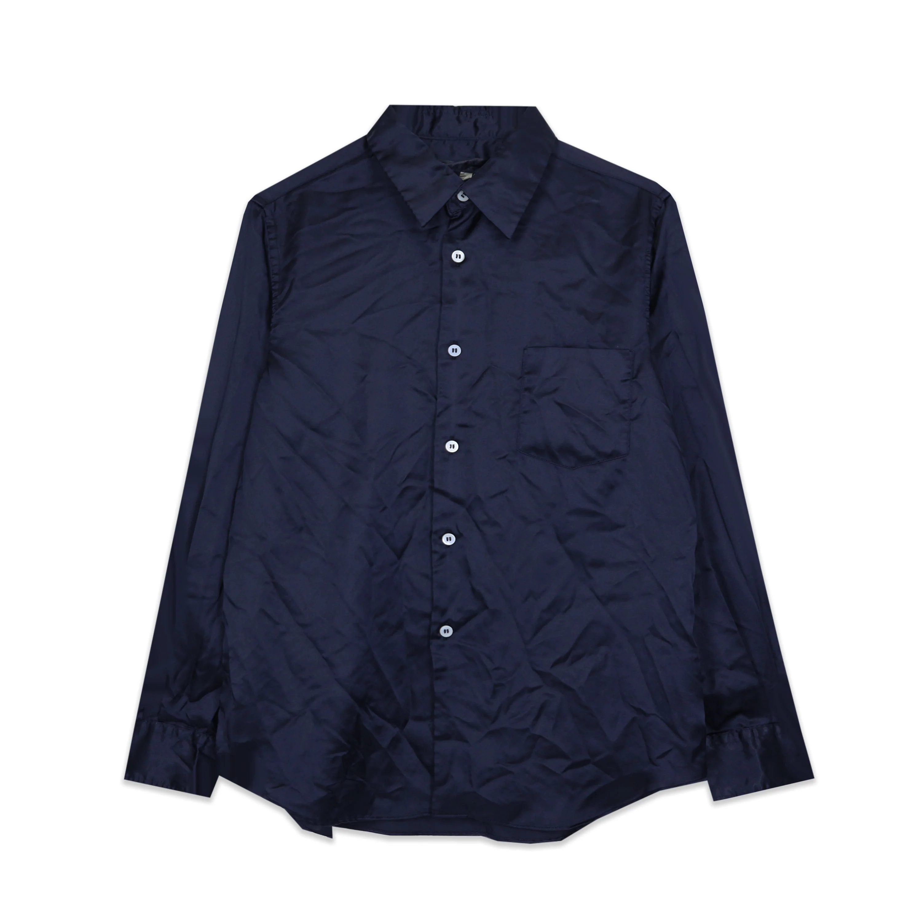 Navy Satin Shirt
