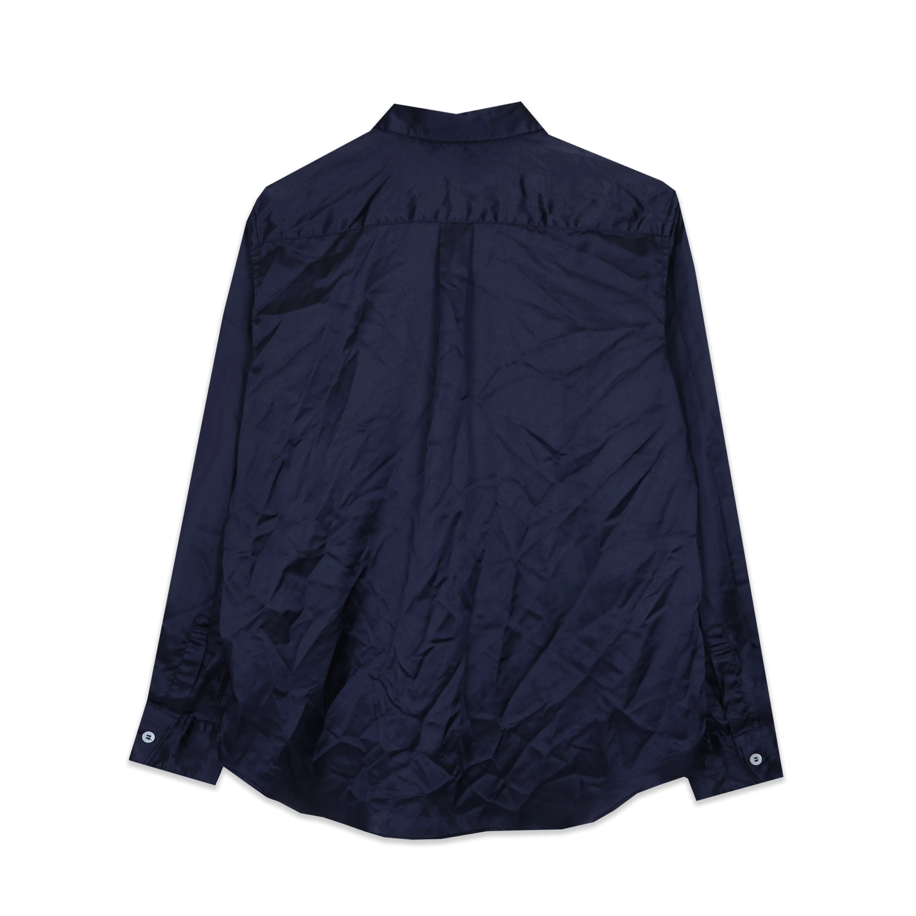 Navy Satin Shirt - Image 2