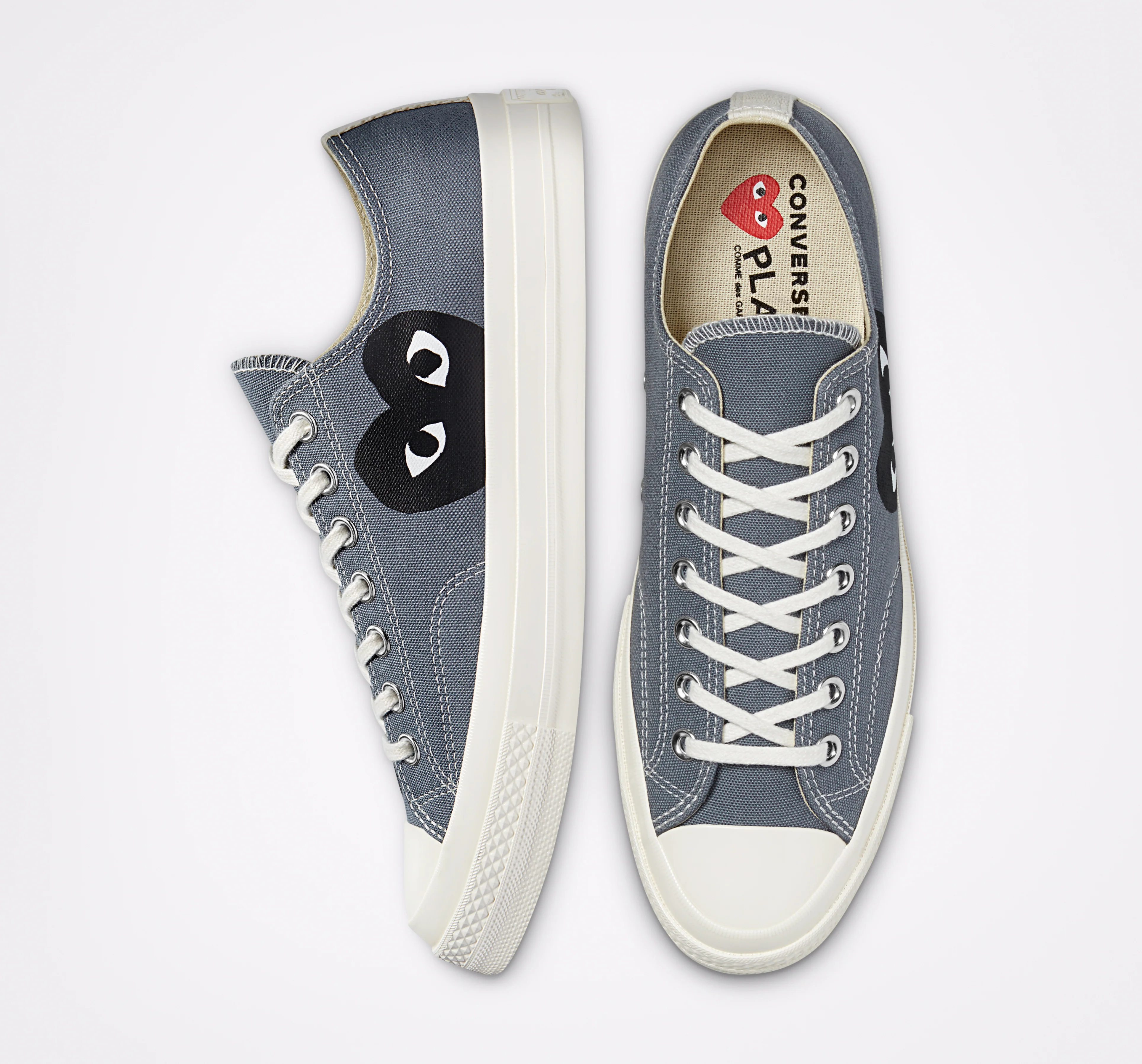 Converse Black Heart Grey Low Top - Image 5