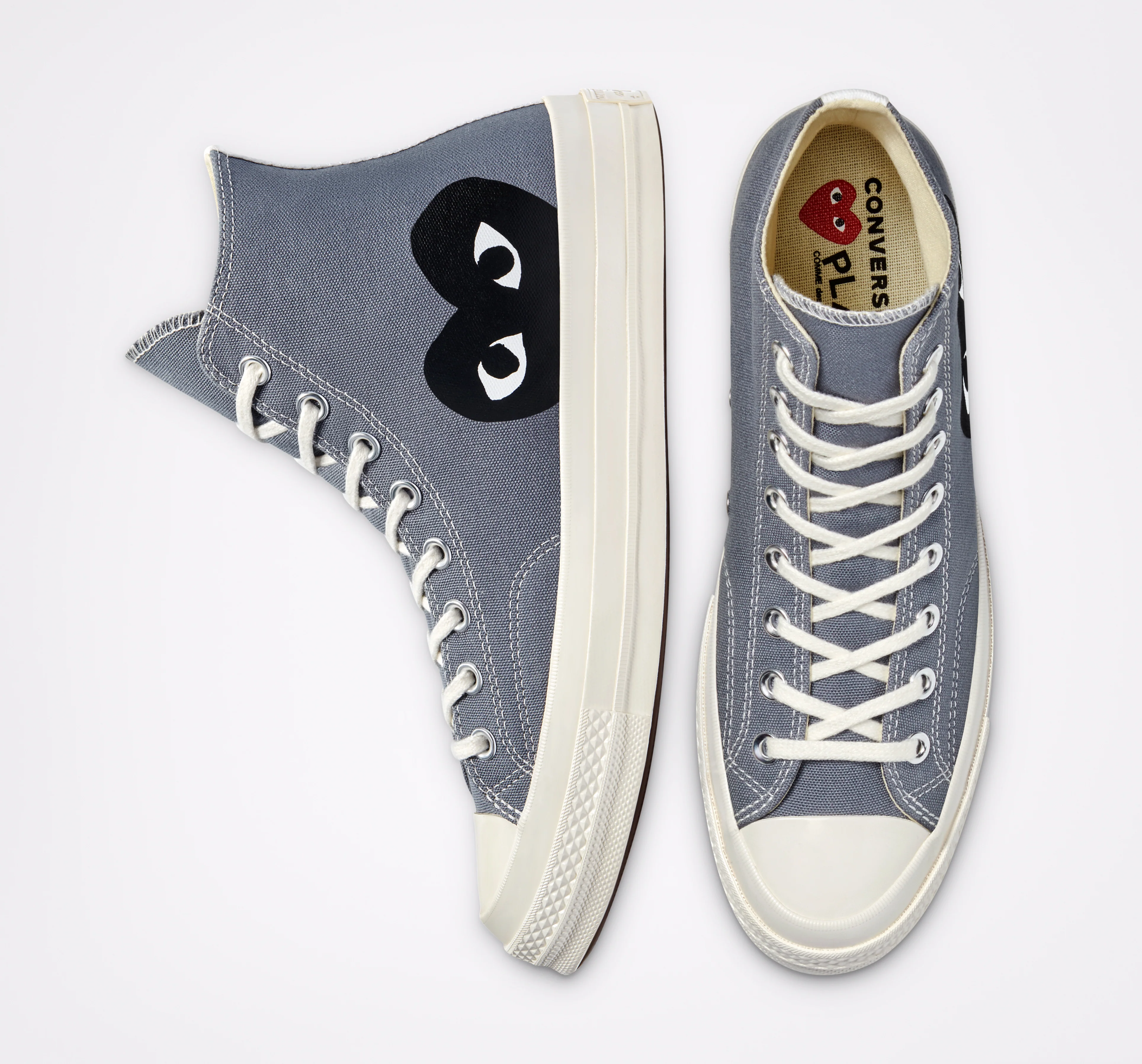 Converse Black Heart Grey High Top - Image 5