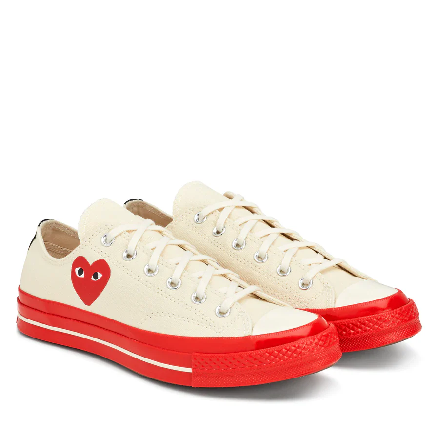 Converse Red Sole Low Top (White) - Image 3