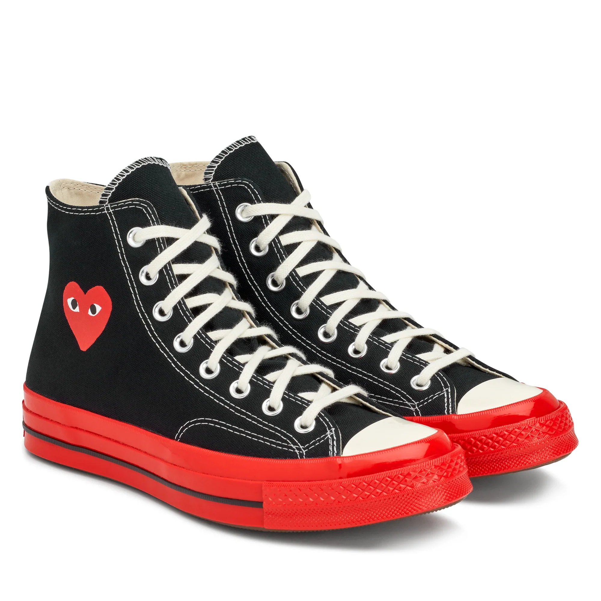 Converse Red Sole High Top (Black) - Image 3