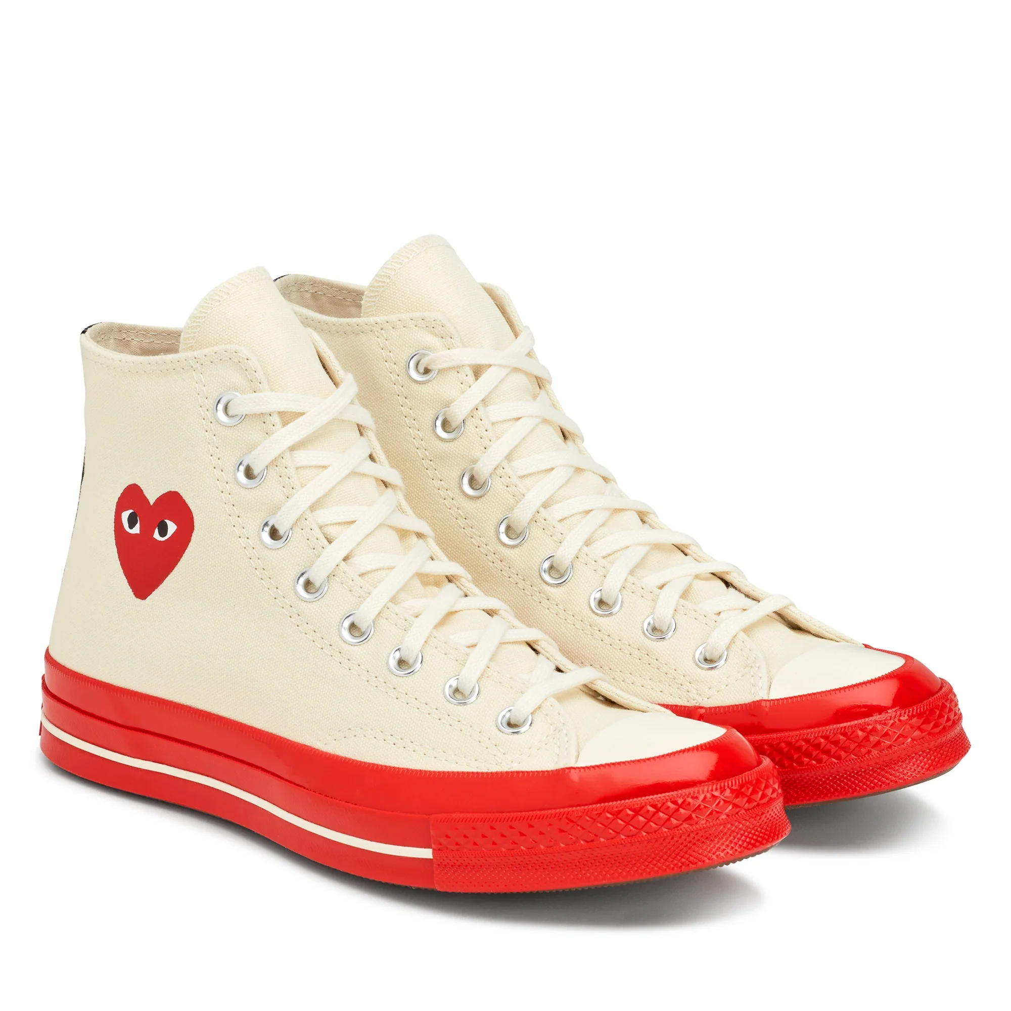 Converse Red Sole High Top (White) - Image 3