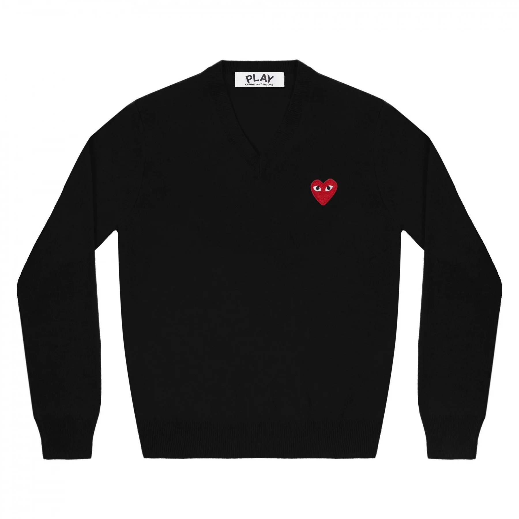 PLAY V-Neck Pullover Red Emblem (Black)