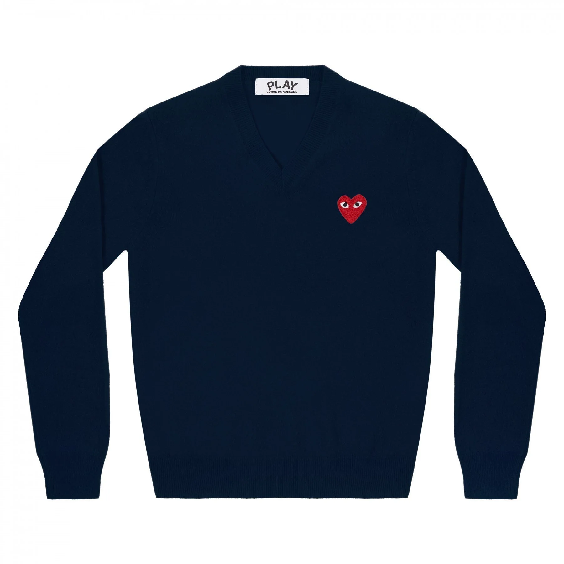 PLAY V-Neck Pullover Red Emblem (Navy)