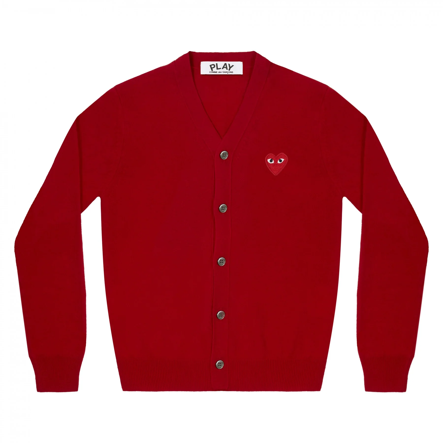 PLAY V-Neck Cardigan Red Emblem Red