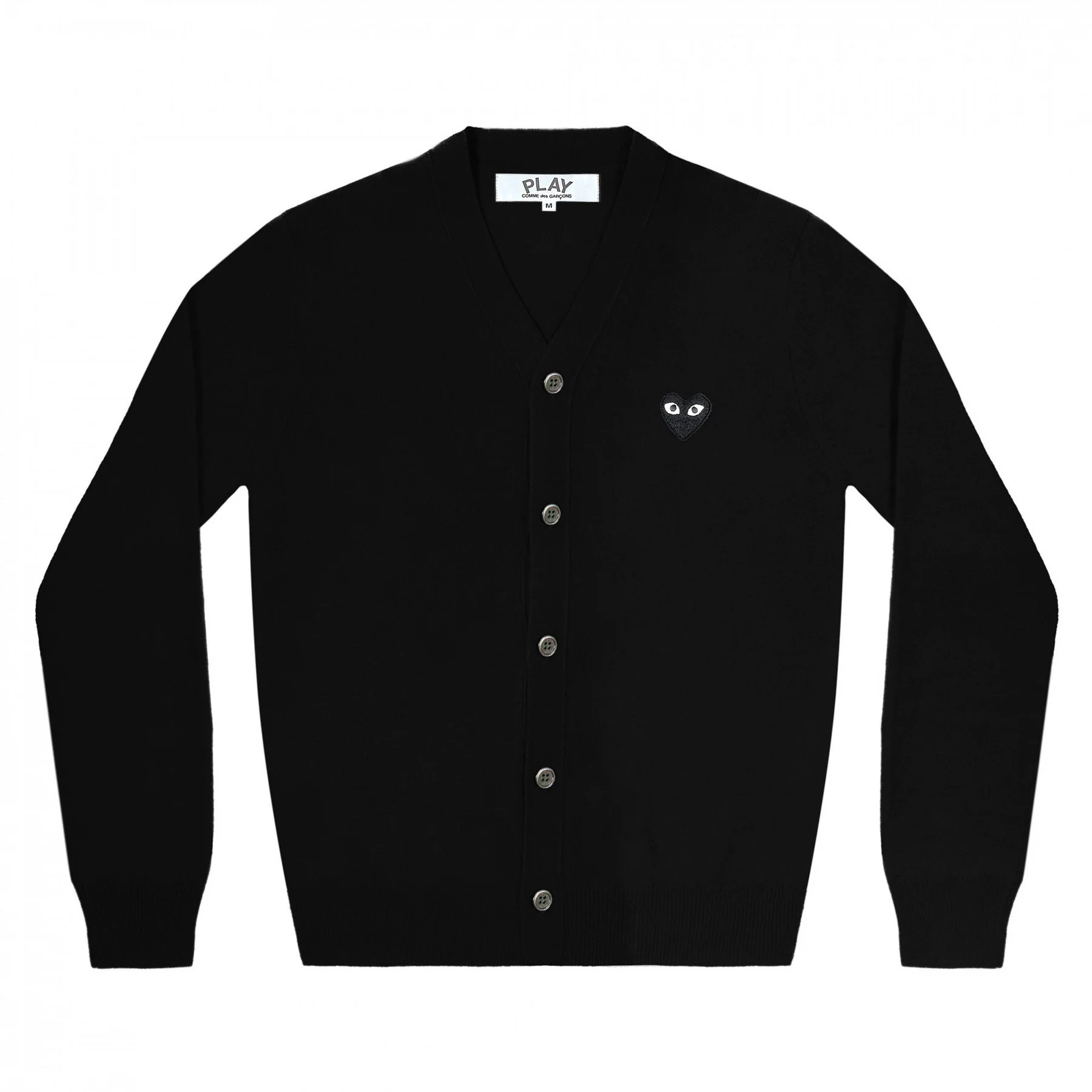 PLAY V-Neck Cardigan Black Emblem (Black)