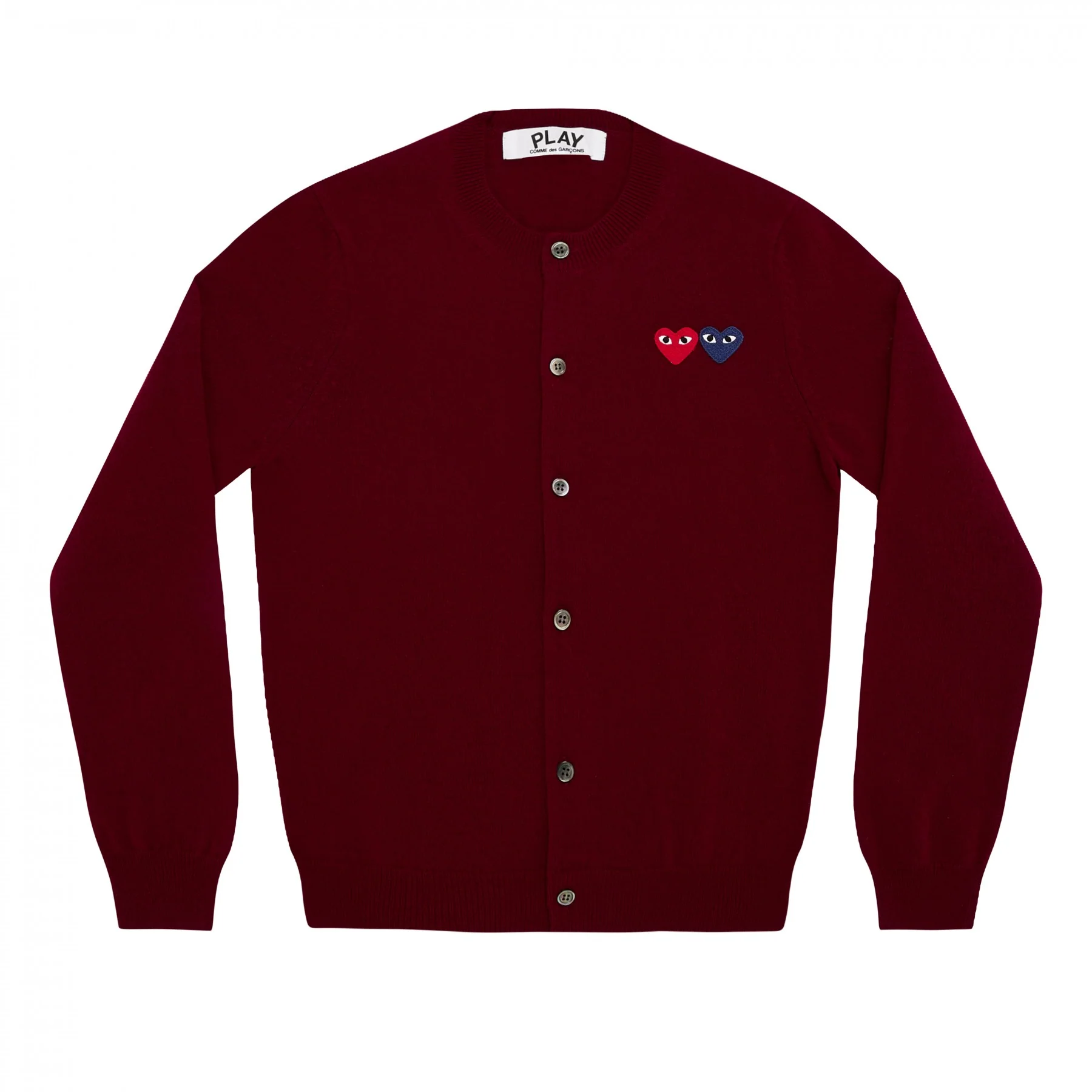 PLAY Women's Cardigan with Double Emblems Burgundy