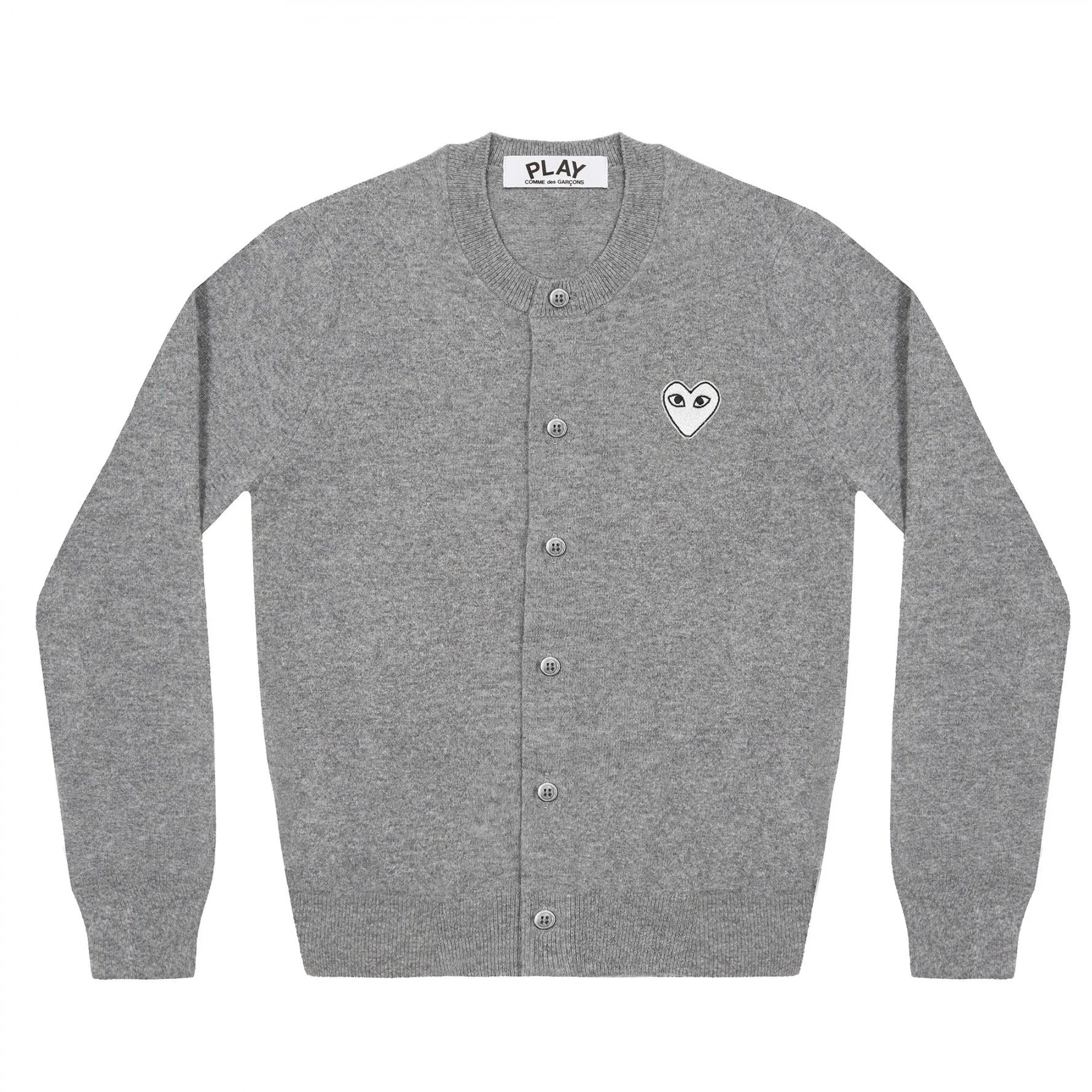 PLAY Women's Cardigan White Heart Natural Series Light Grey