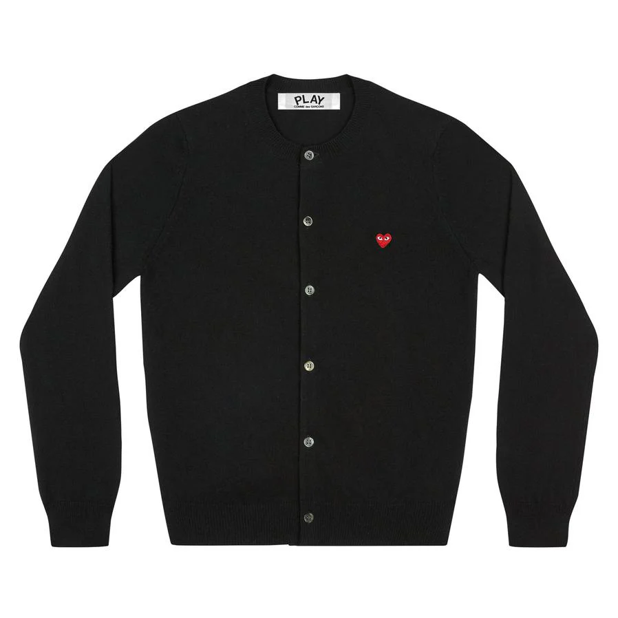 PLAY Women's Cardigan with Small Red Heart (Black)