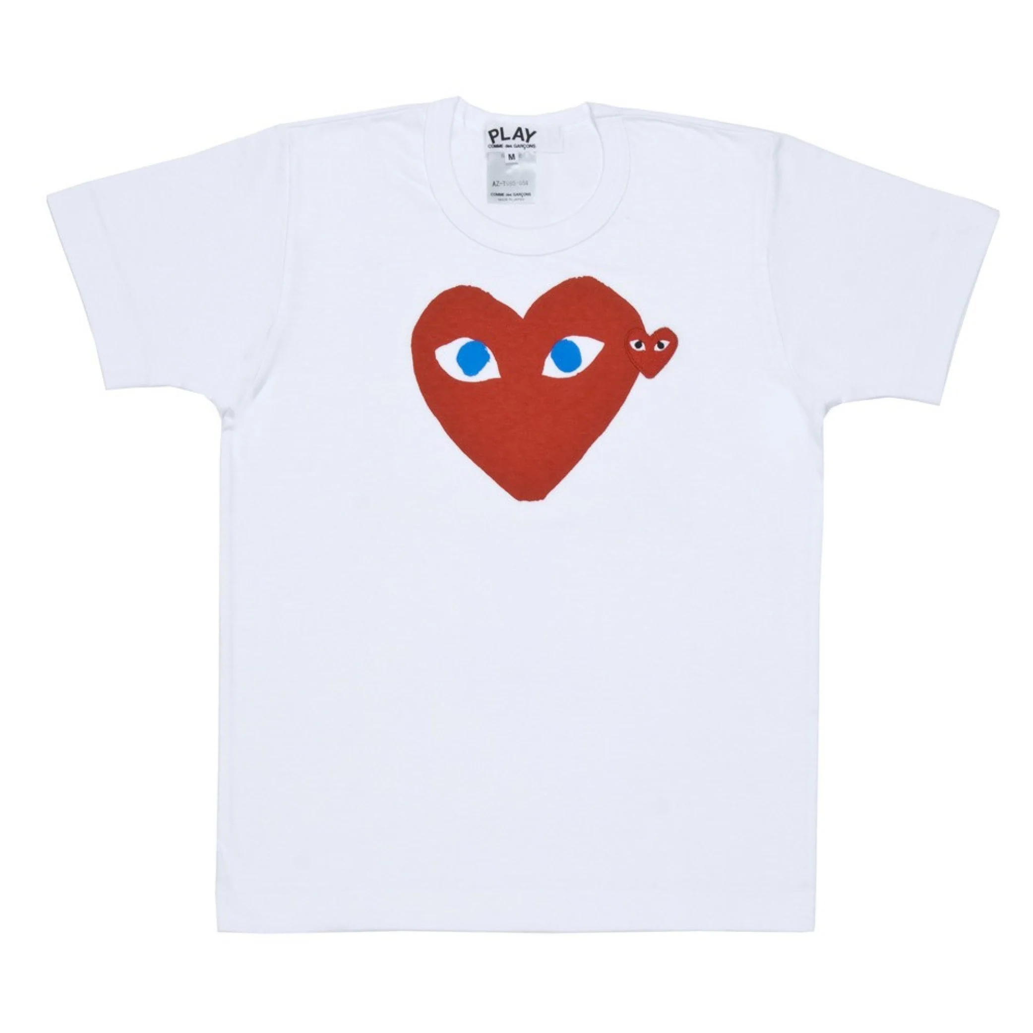 PLAY T-Shirt Red Heart Blue Eyes Red Emblem