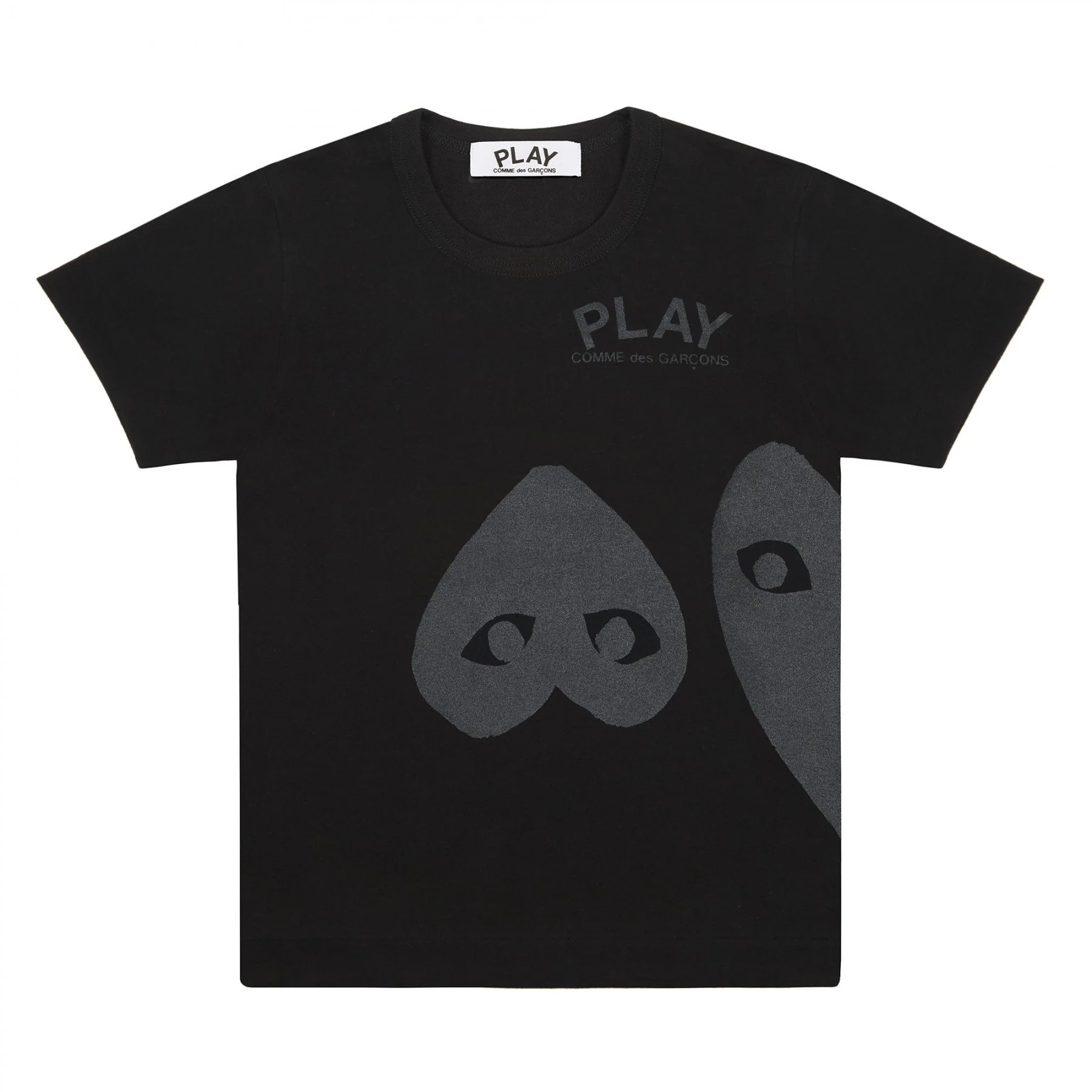 PLAY Black T-Shirt Black Three Heart Screenprint