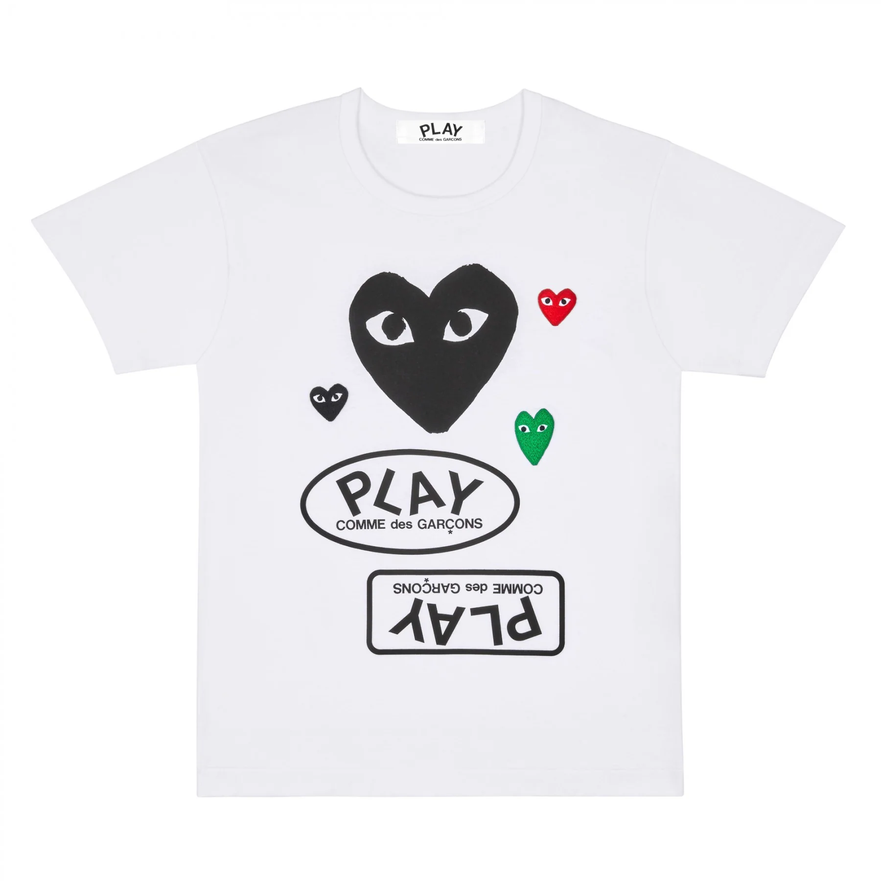 PLAY Graphic Mixed Media T-Shirt Black Heart