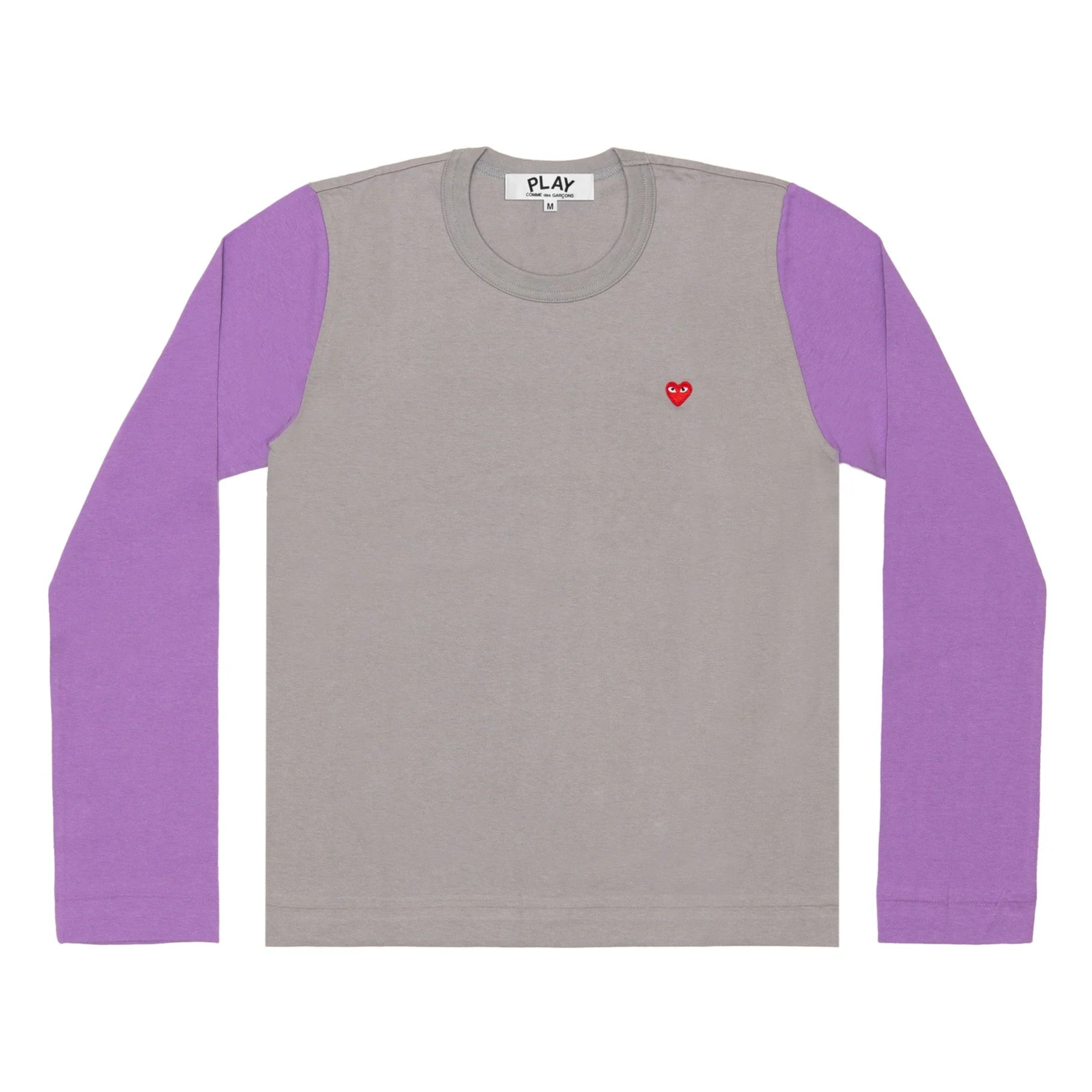 PLAY L/S BI-Colour Small Emblem T-Shirt (Grey/ Purple)