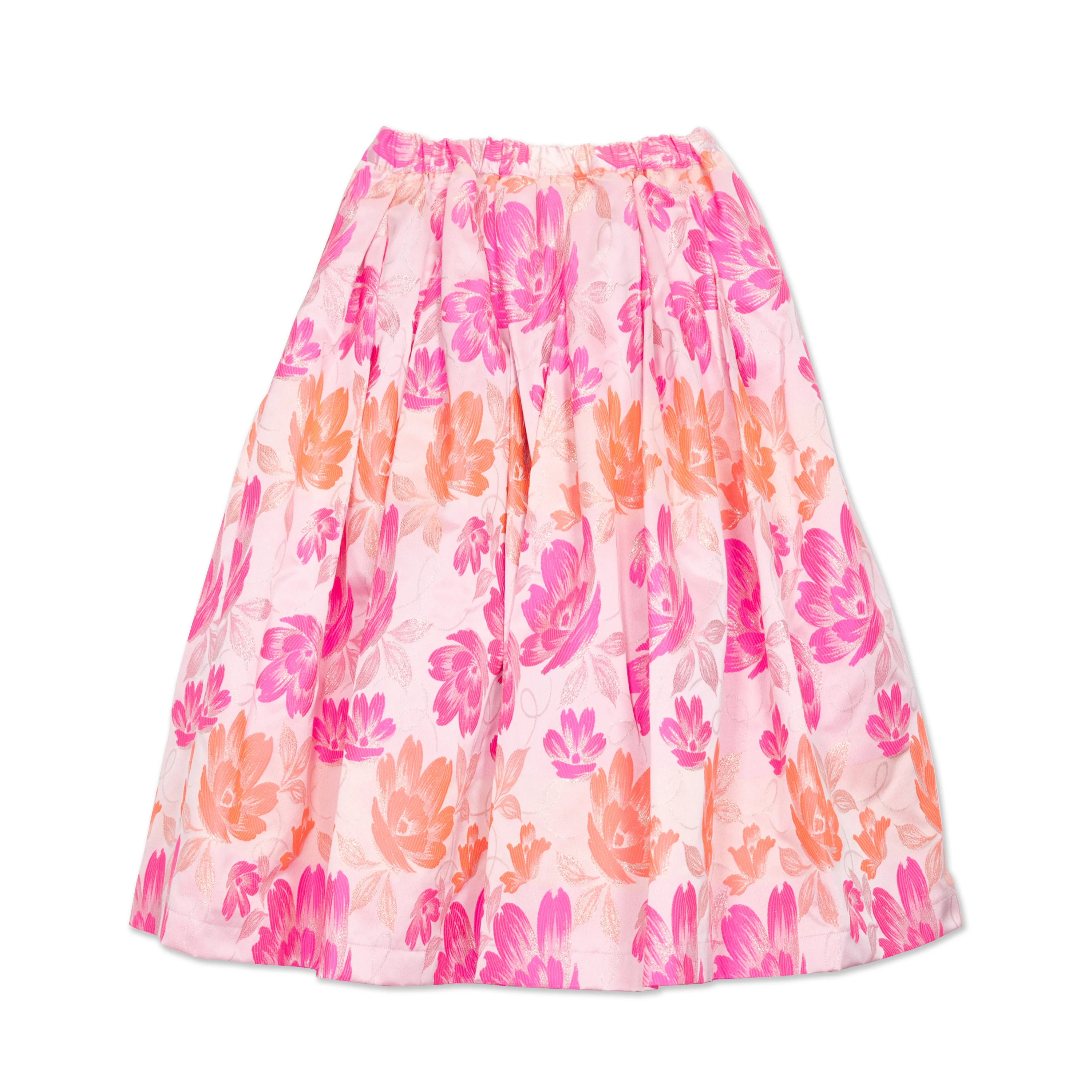 Pink Jacquard Floral Skirt