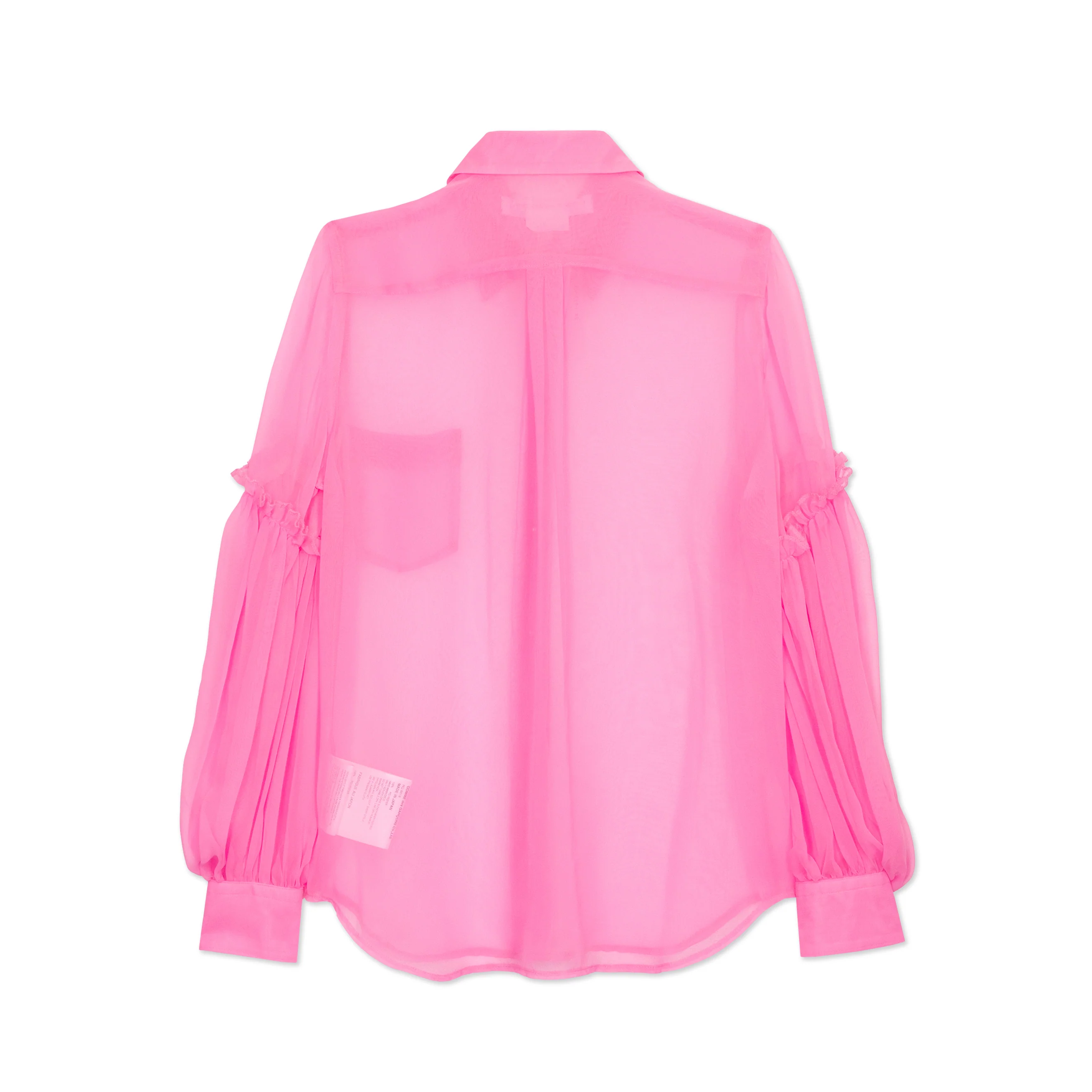 Pink Sheer Ruffle Sleeve Blouse - Image 2