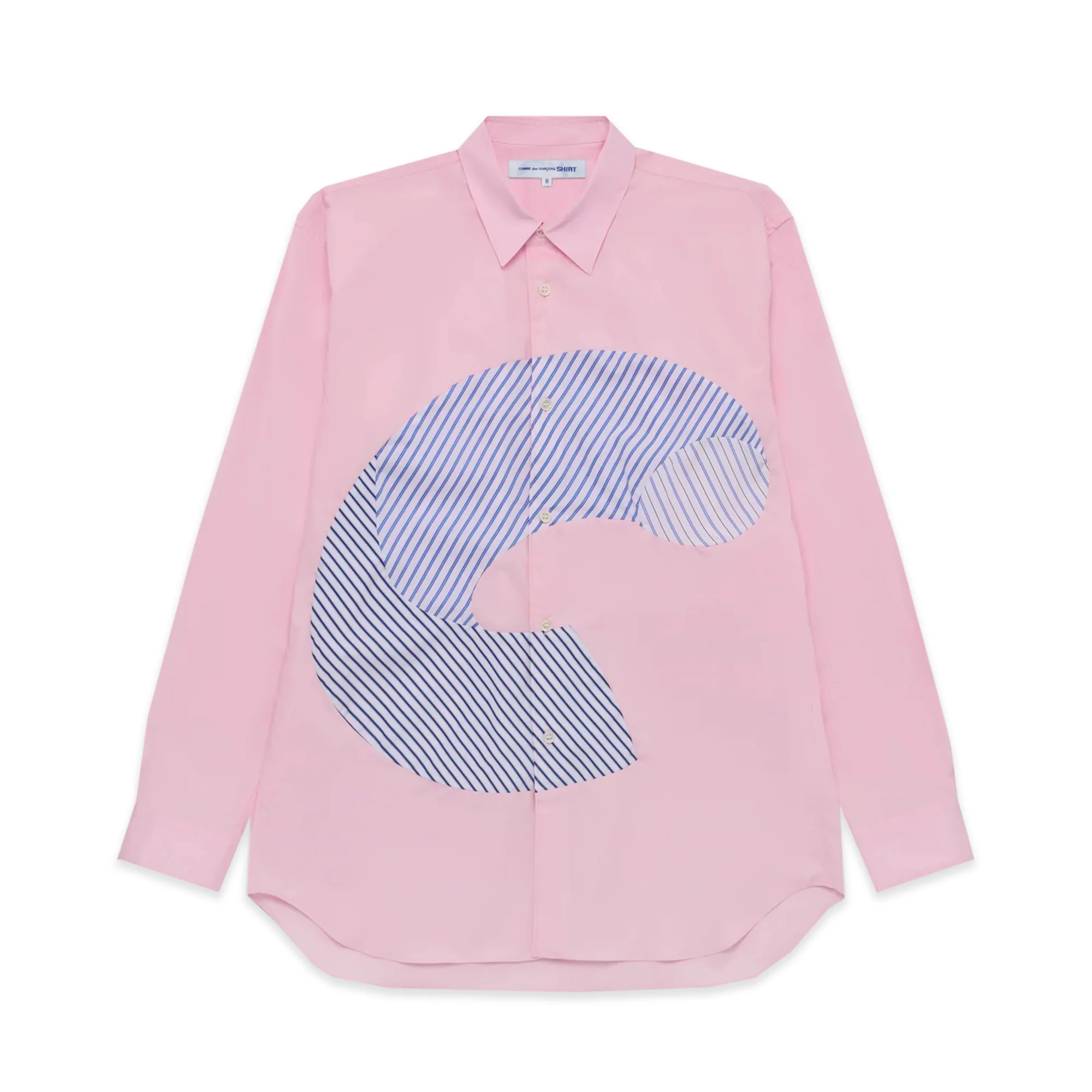 Pink x Stripe Curve Patchwork Shirt