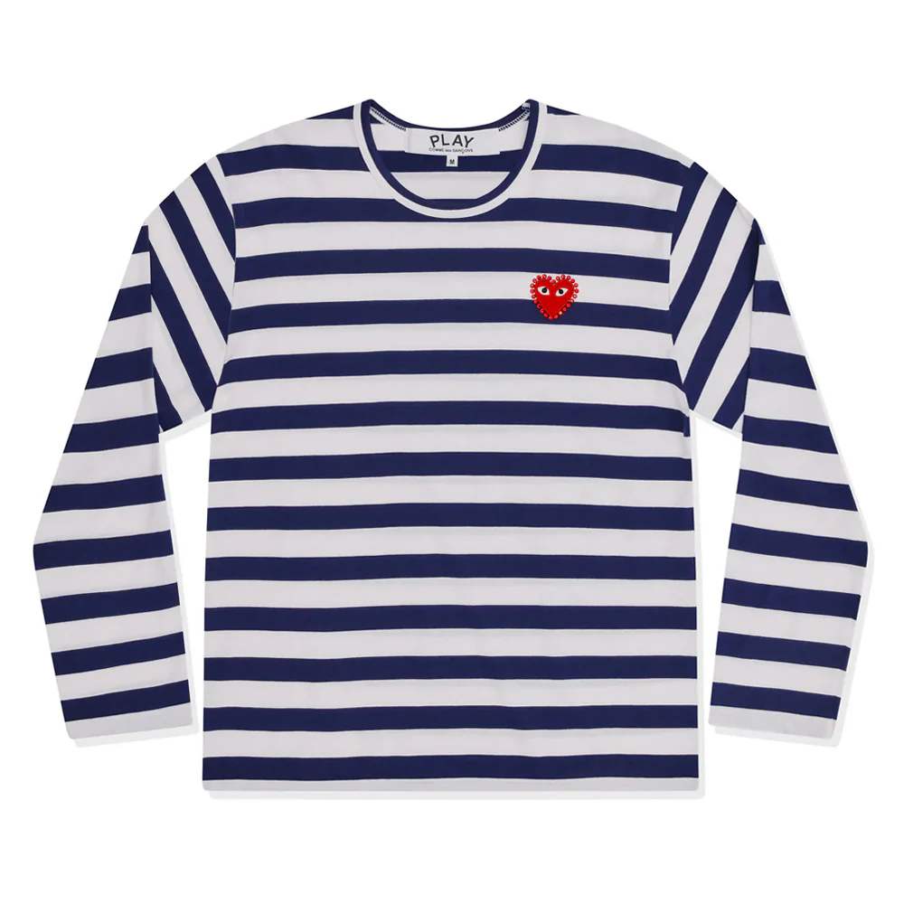 PLAY L/S Navy Stripe Rhinestone T-Shirt