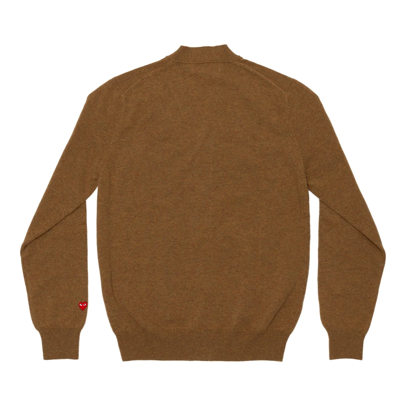 PLAY V-Neck Cardigan Pastel Series Sleeve Heart (Camel) - Image 2